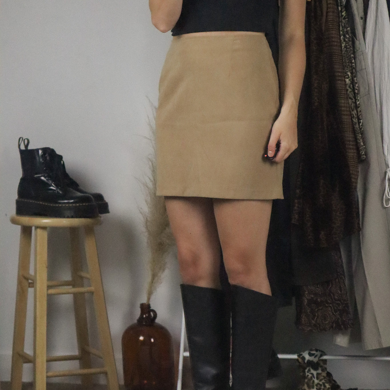 Made in Canada x Vintage x Faux Suede Skirt (6)