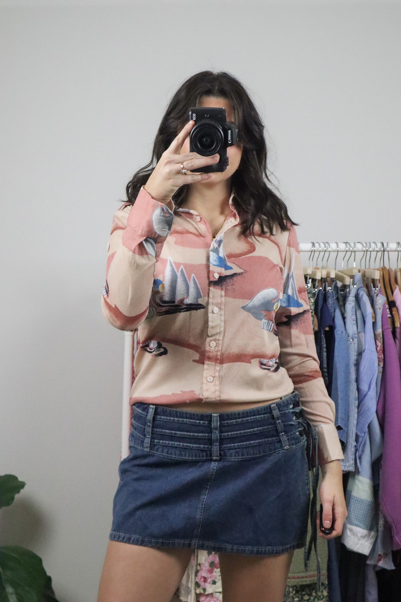Vintage x 1970s x Graphic Blouse (S)