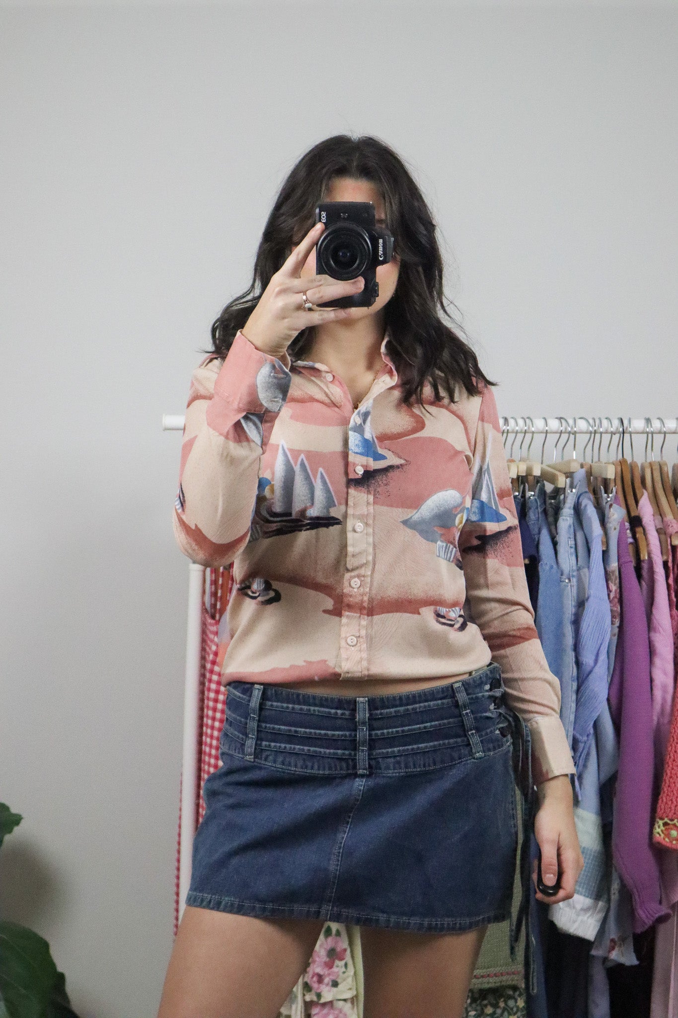 Vintage x 1970s x Graphic Blouse (S)