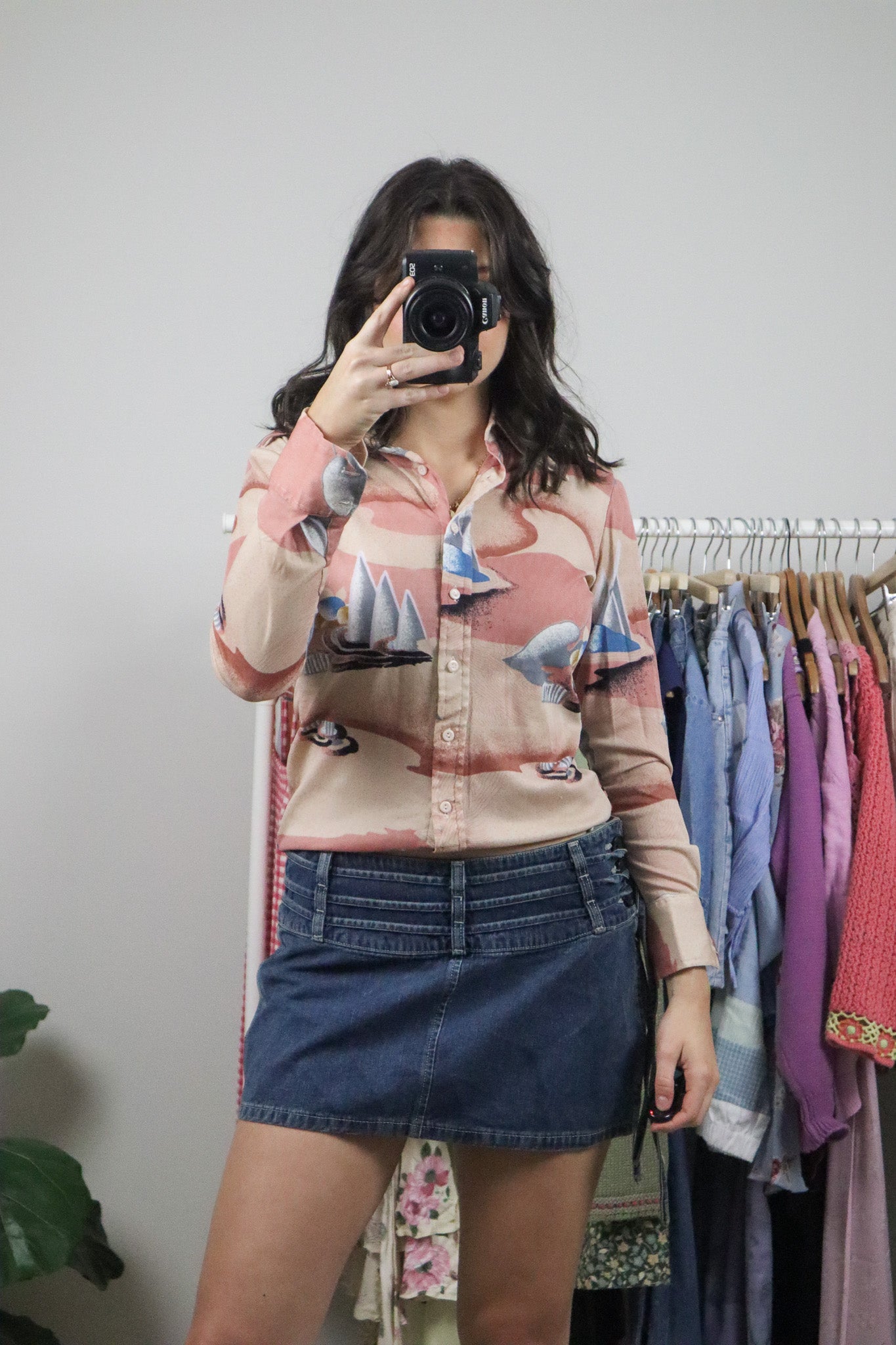Vintage x 1970s x Graphic Blouse (S)