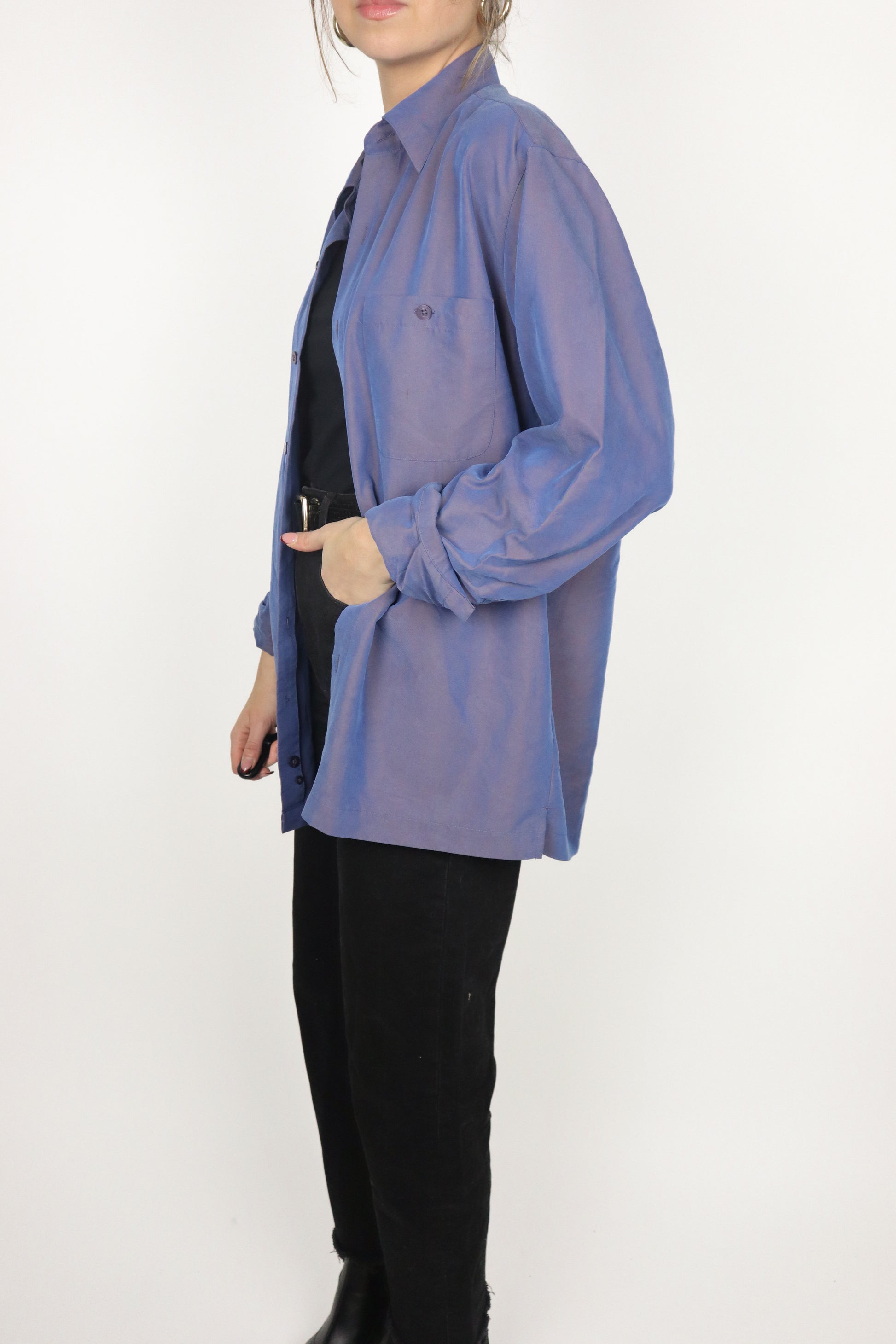 Vintage x Iridescent Button Up (S/M)