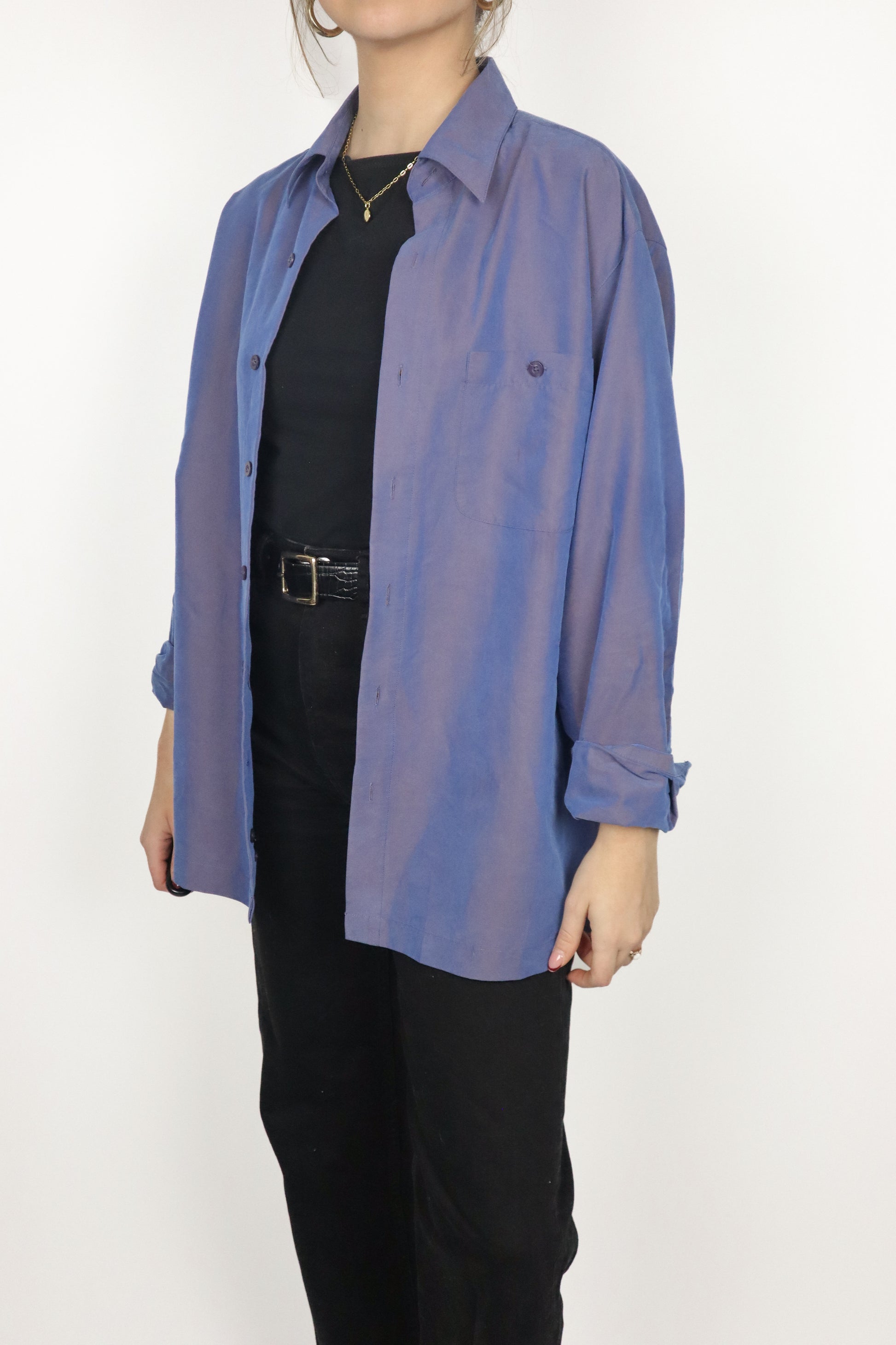 Vintage x Iridescent Button Up (S/M)