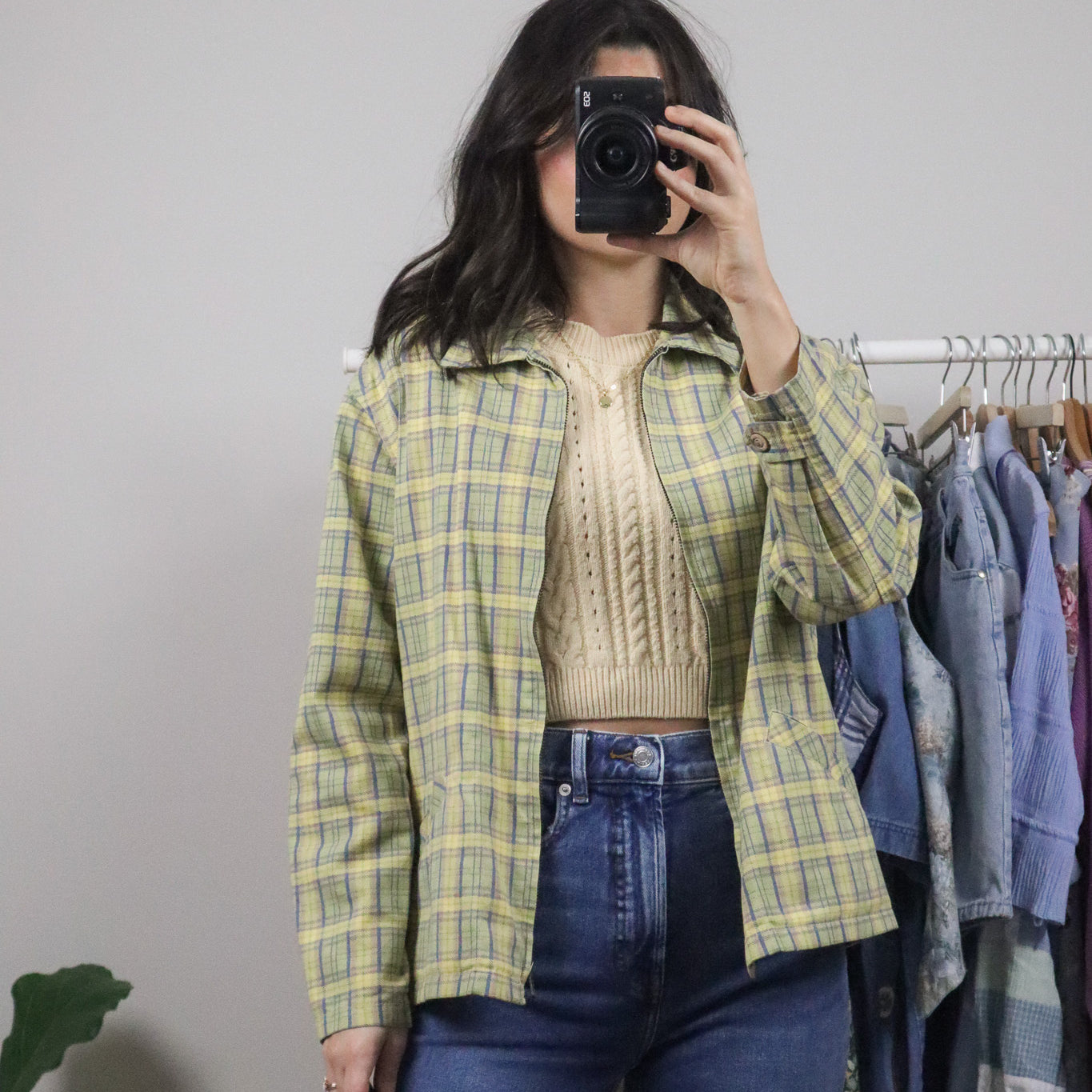 Made in Canada x Vintage x Cotton Plaid Collared Jacket (S)