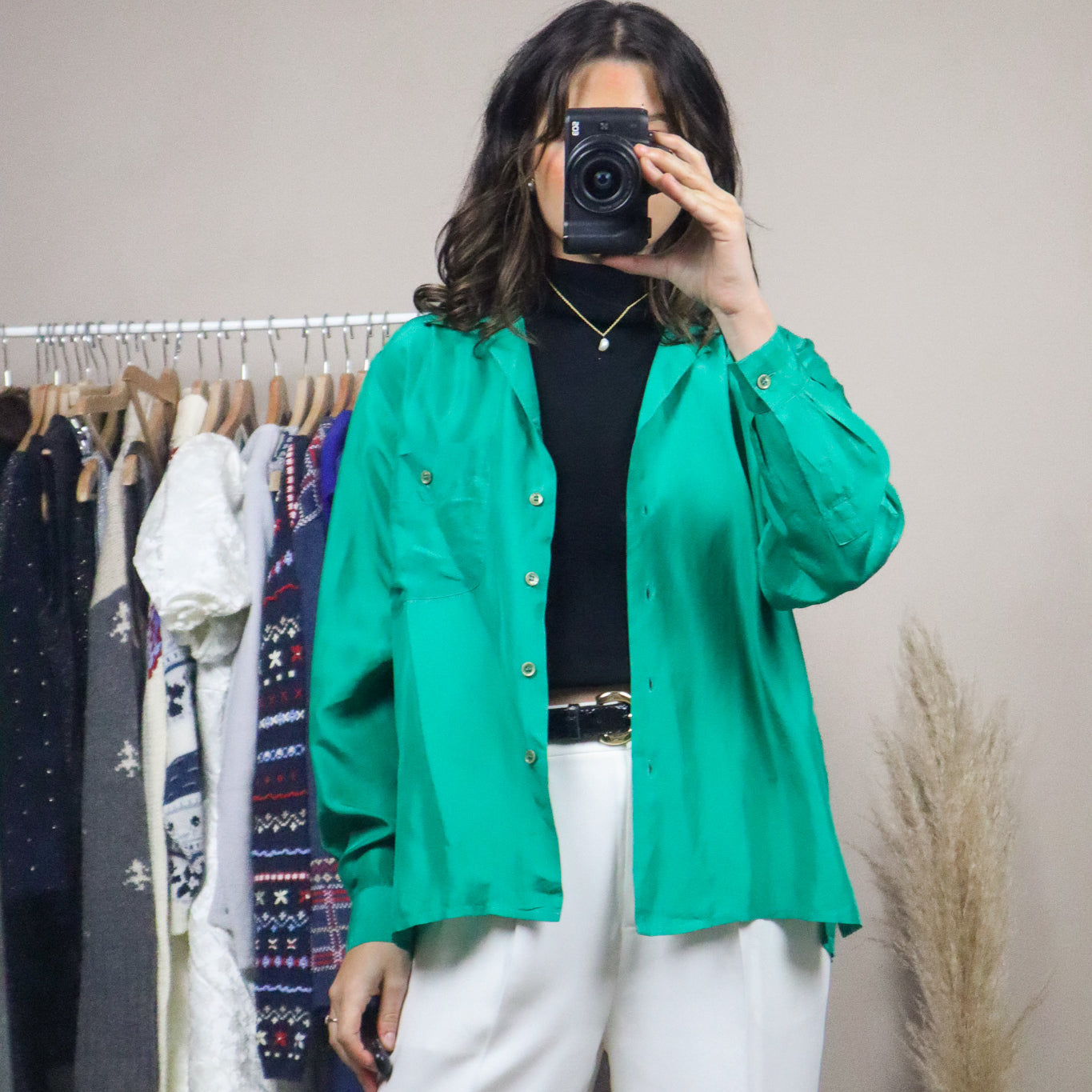 Vintage x Silk Button Up (S)