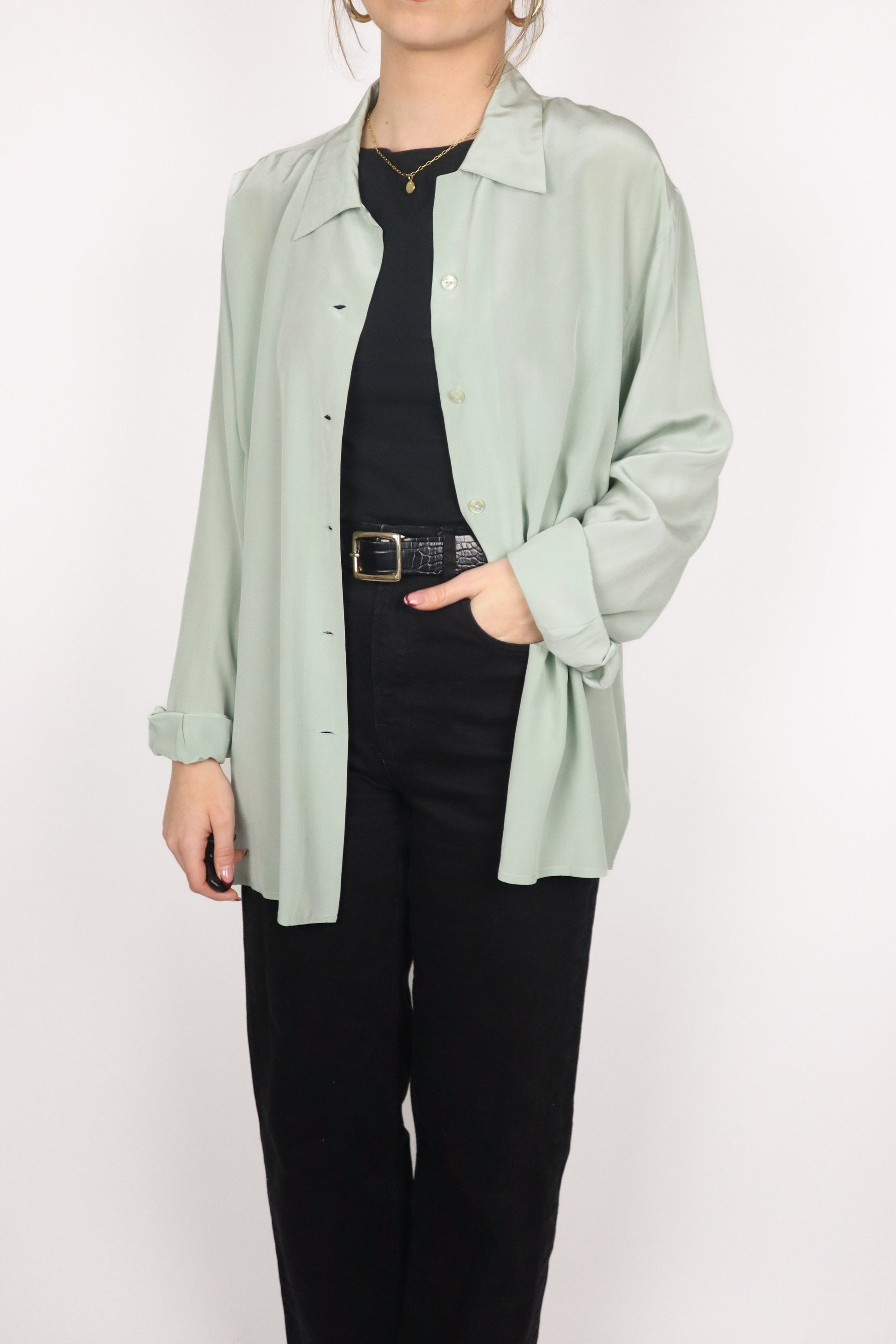 Vintage x Silk Button Up (M/L)