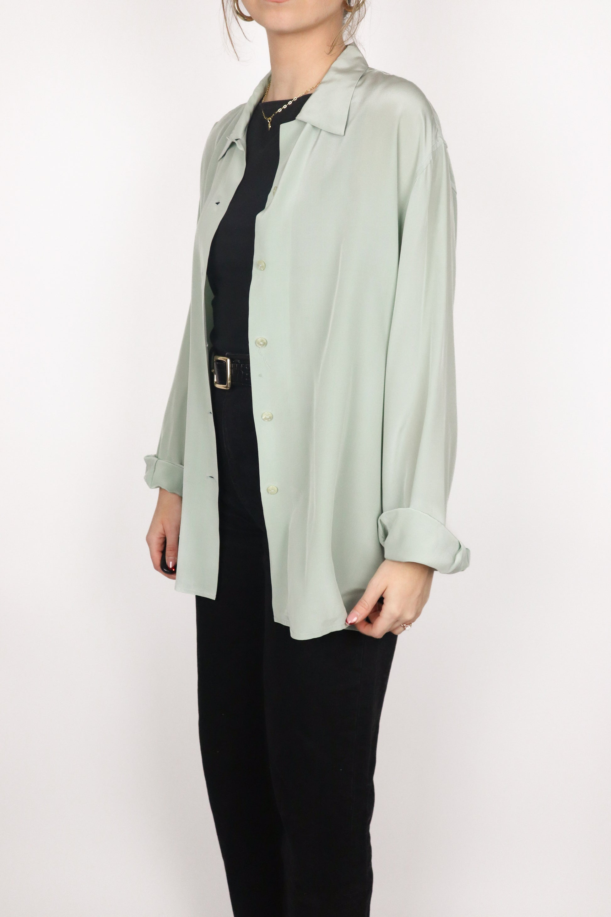 Vintage x Silk Button Up (M/L)