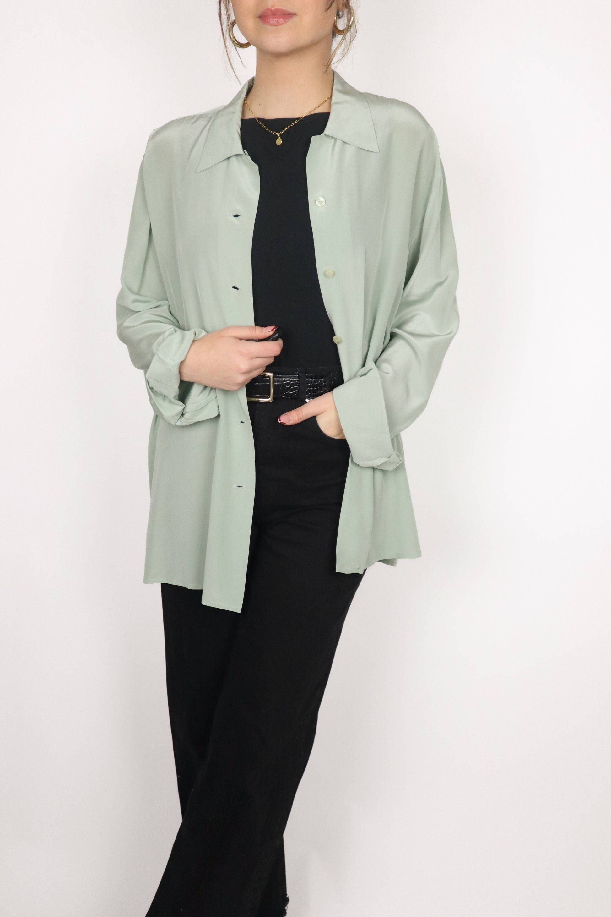 Vintage x Silk Button Up (M/L)