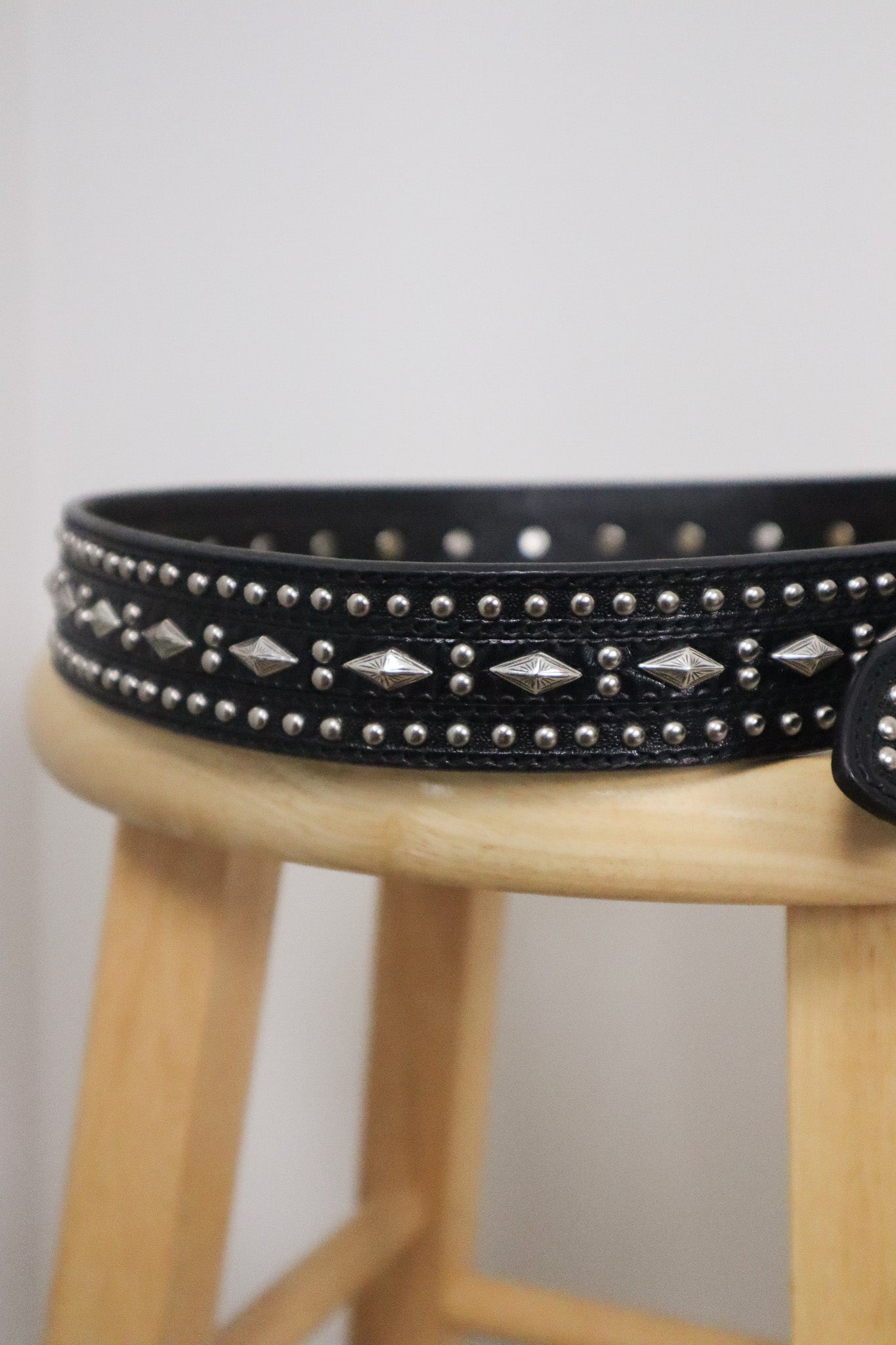 Vintage x Studded Leather Belt (L)