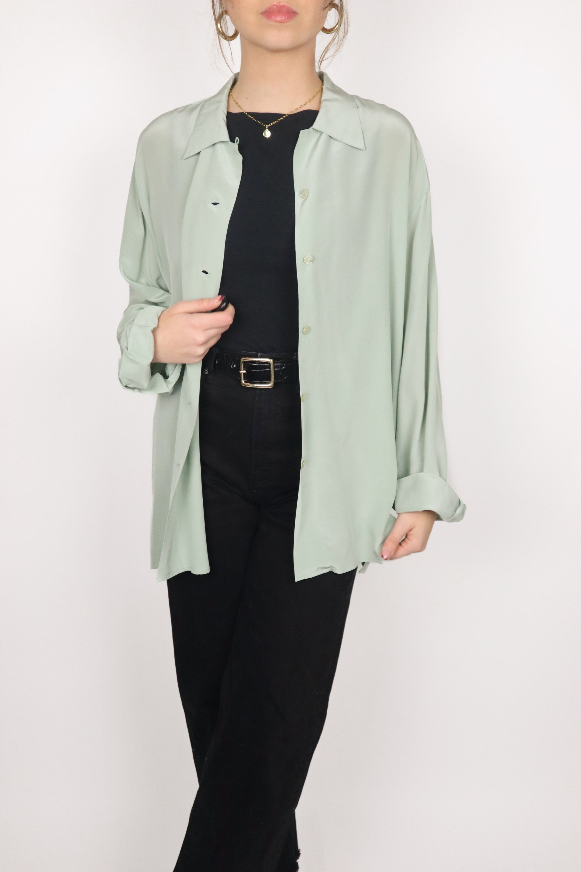 Vintage x Silk Button Up (M/L)