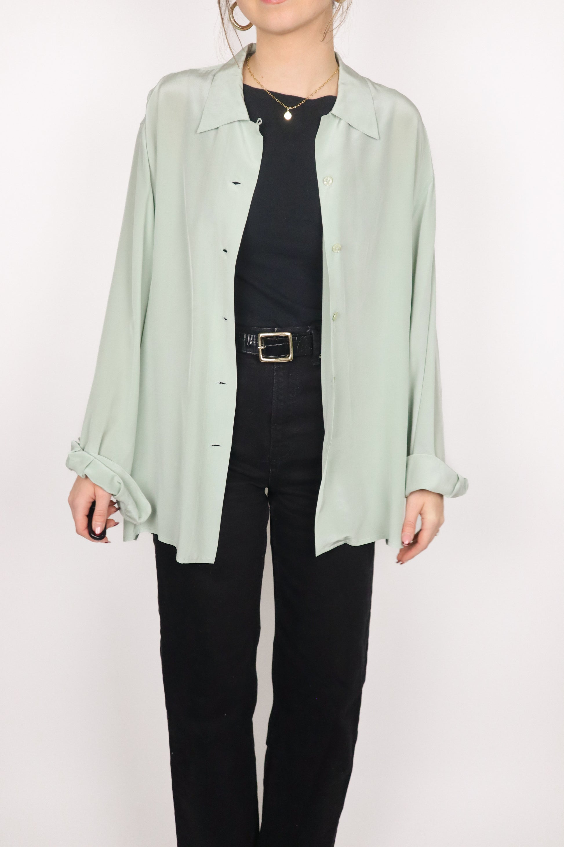 Vintage x Silk Button Up (M/L)