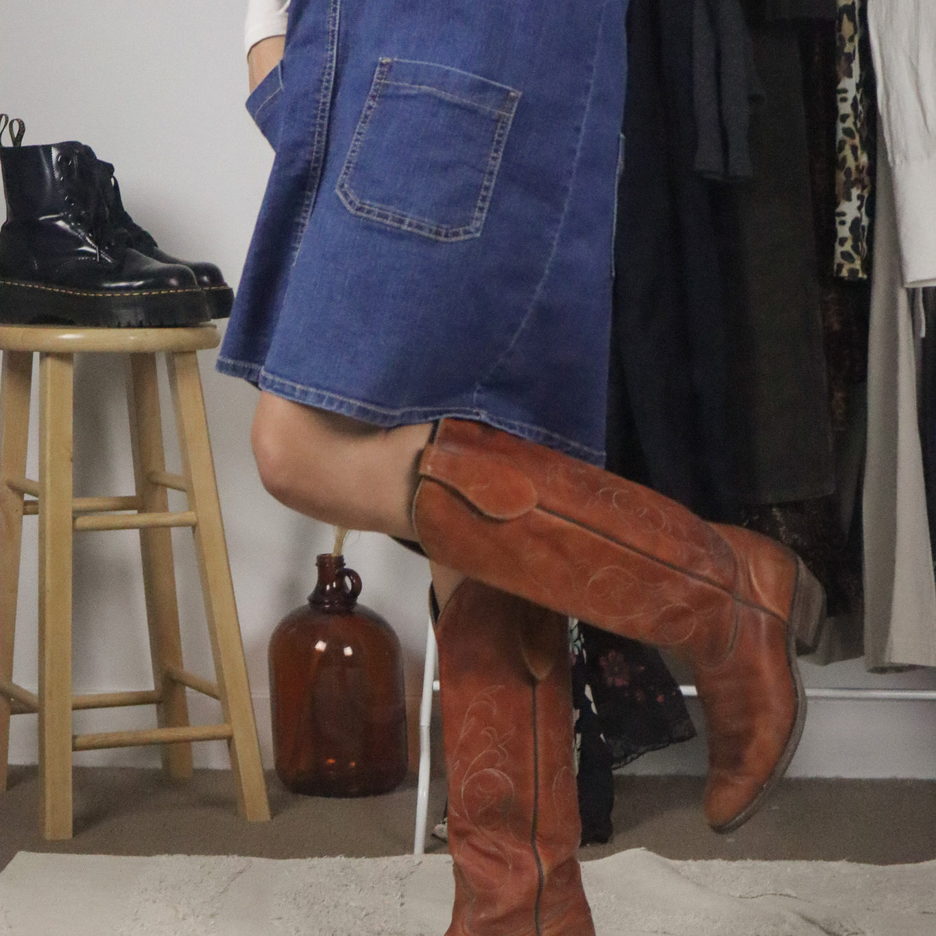 Vintage x Leather Cowgirl Boots (W9/9.5)