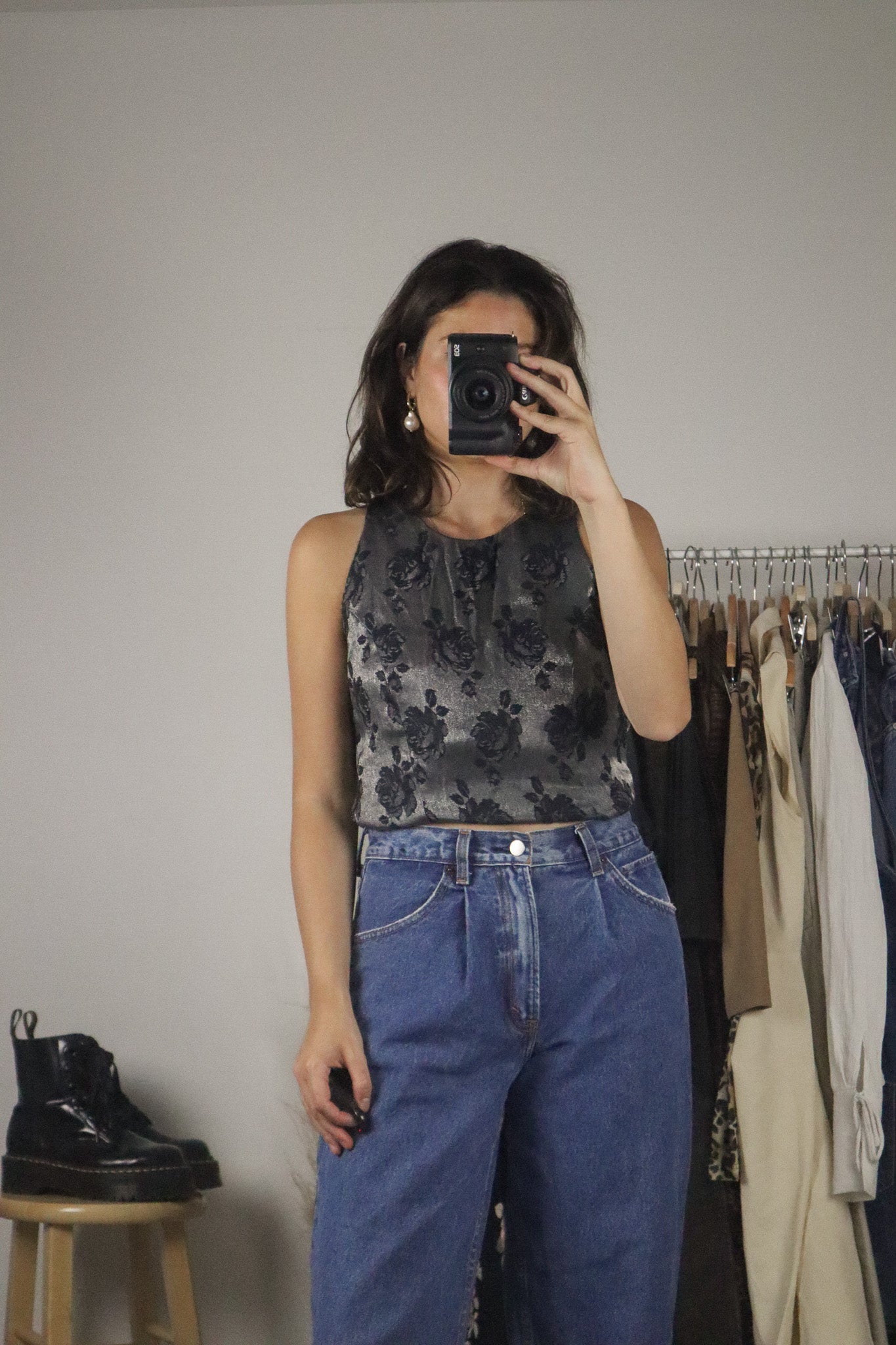 Made in Canada x Vintage x Metallic Floral Tank (M)