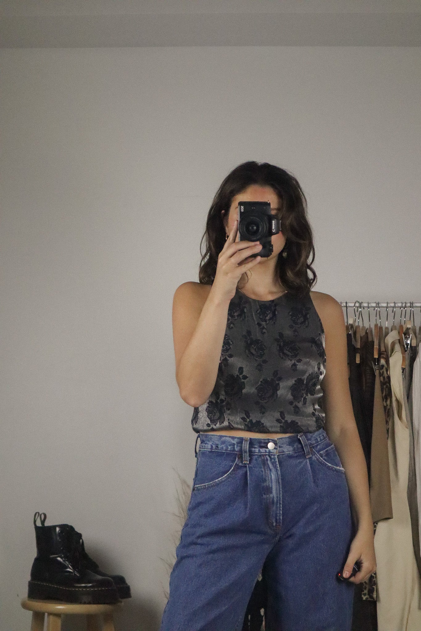 Made in Canada x Vintage x Metallic Floral Tank (M)