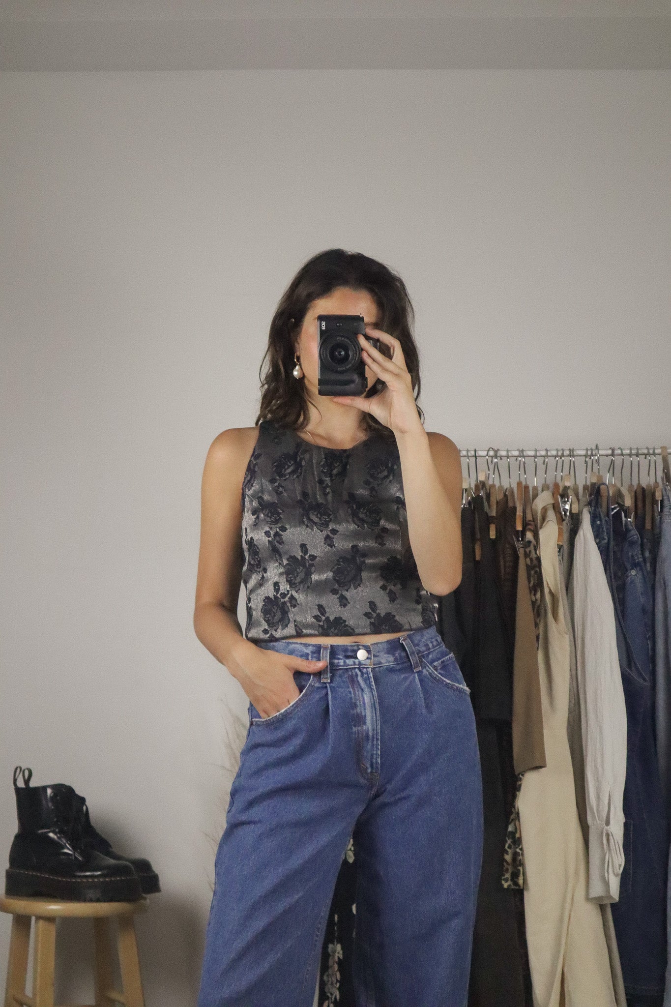 Made in Canada x Vintage x Metallic Floral Tank (M)