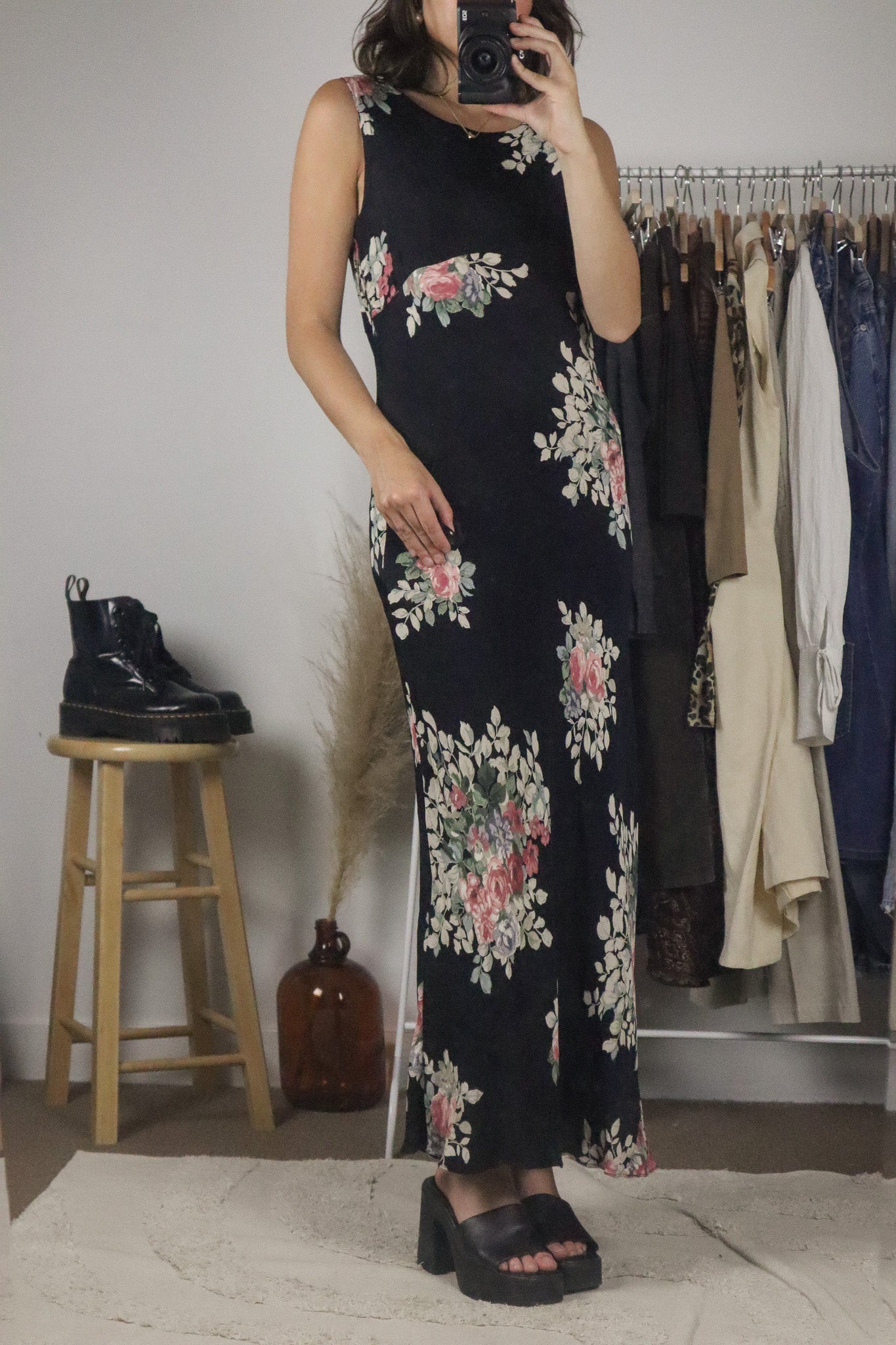 Vintage x Floral Maxi Dress (M)