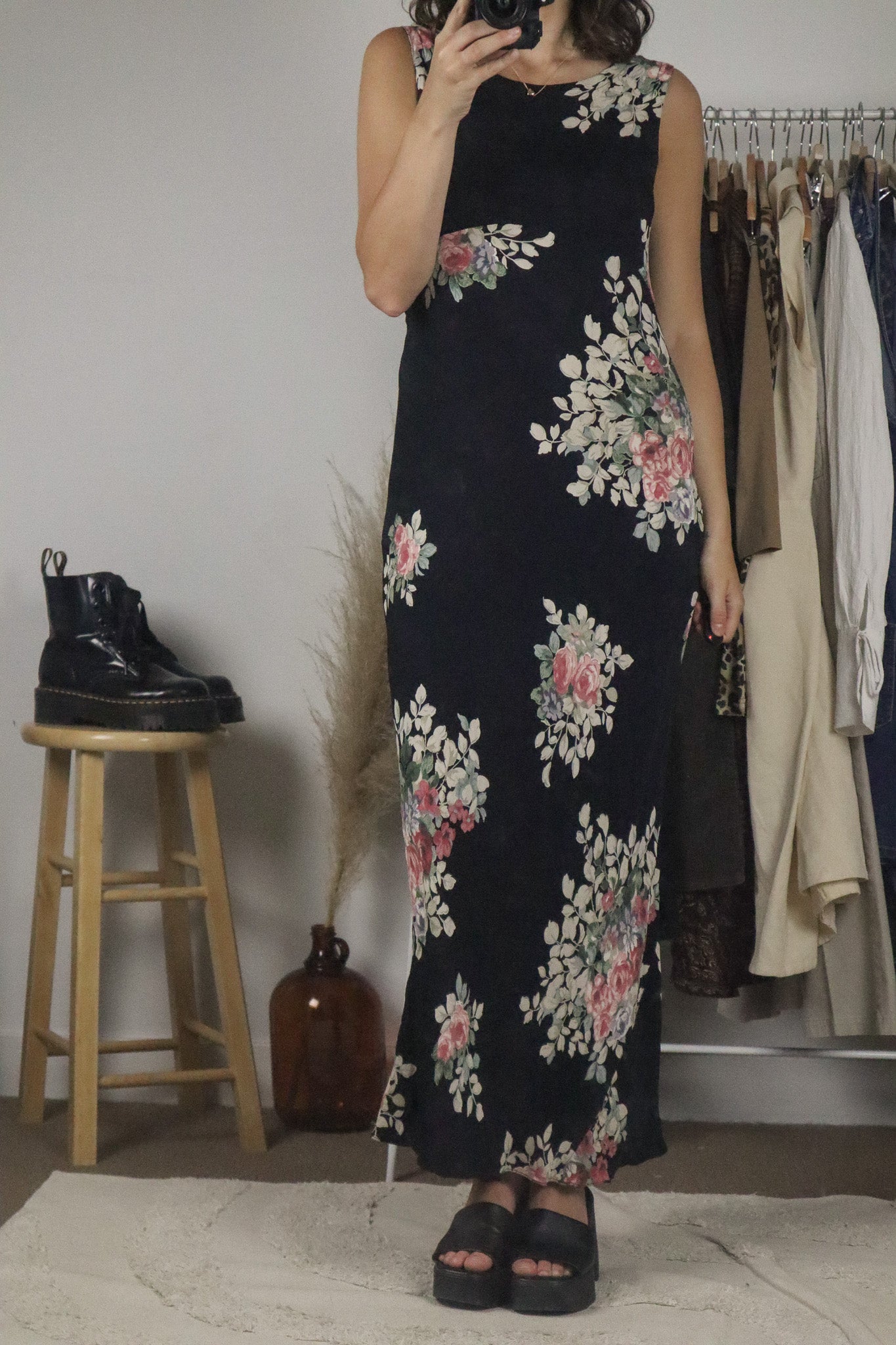Vintage x Floral Maxi Dress (M)