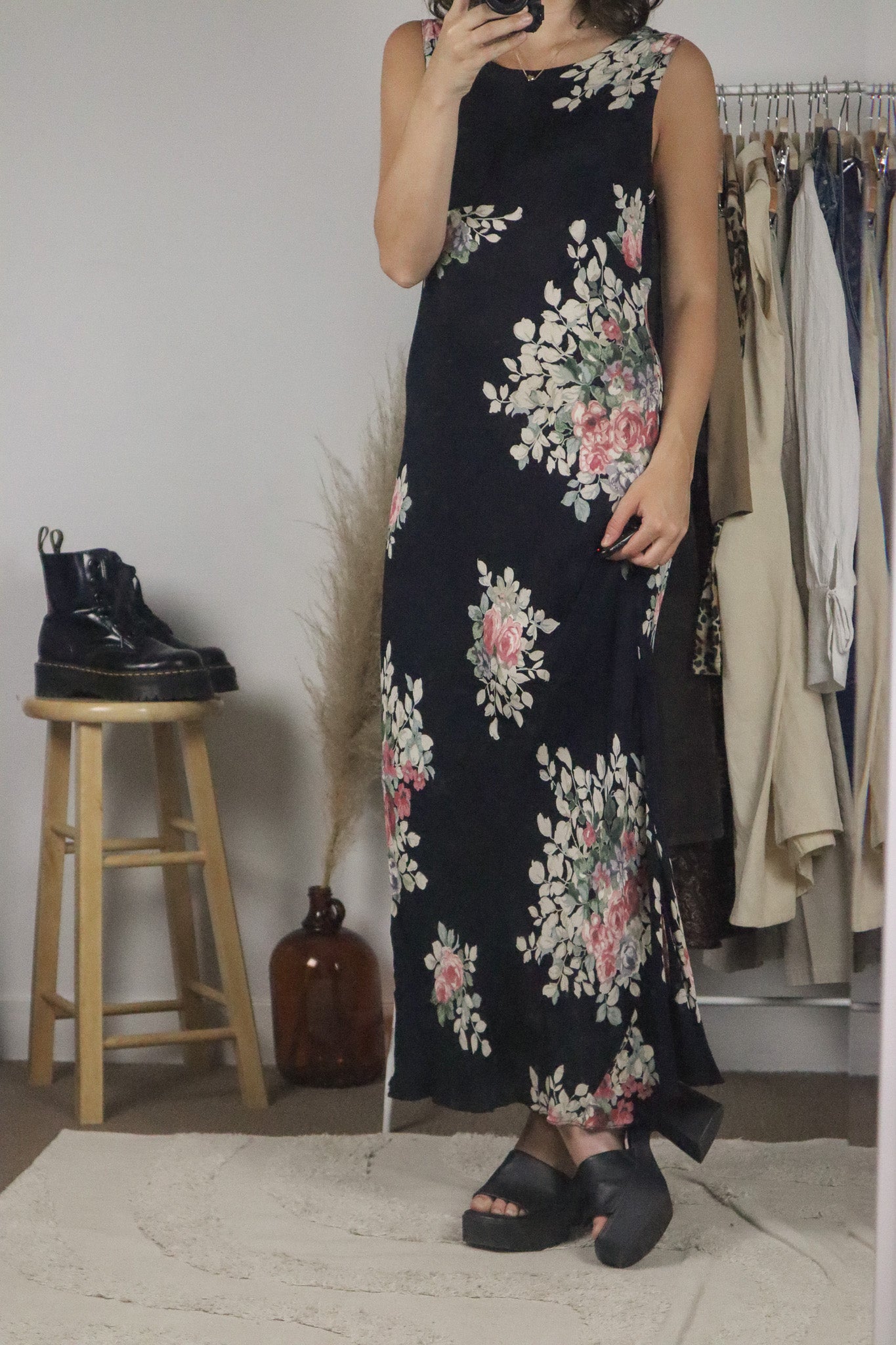 Vintage x Floral Maxi Dress (M)
