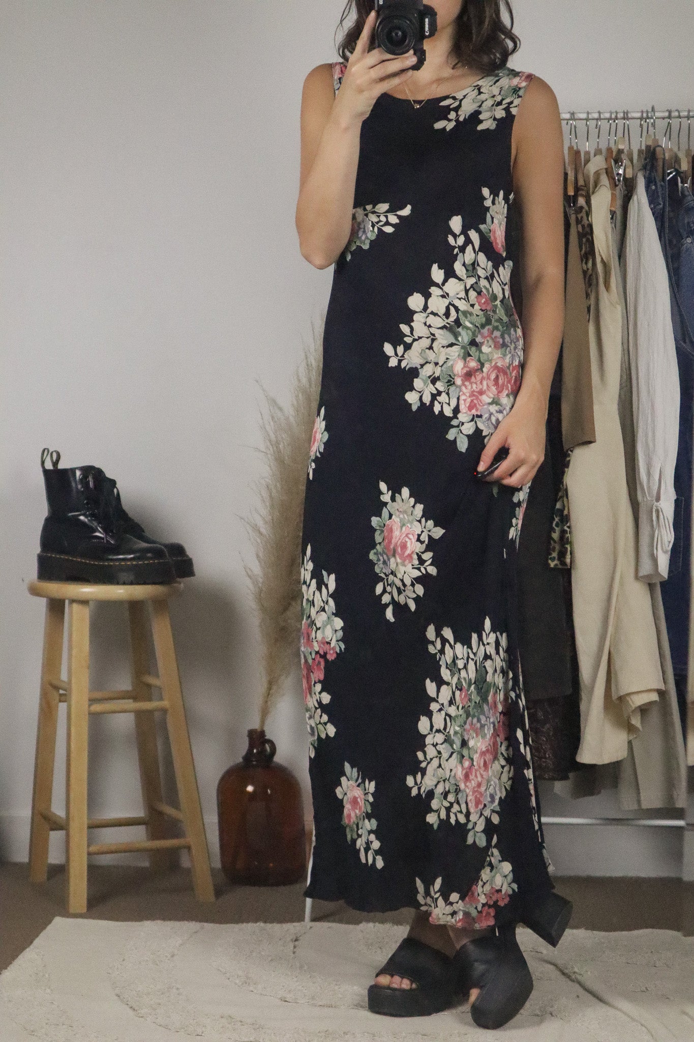 Vintage x Floral Maxi Dress (M)