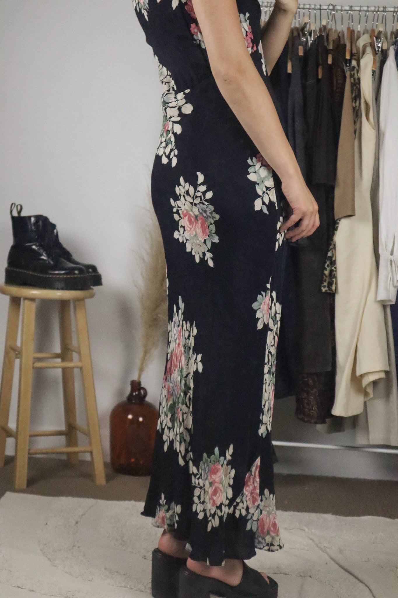 Vintage x Floral Maxi Dress (M)
