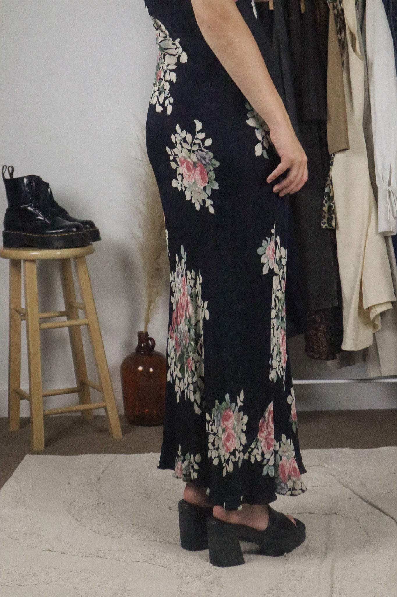 Vintage x Floral Maxi Dress (M)
