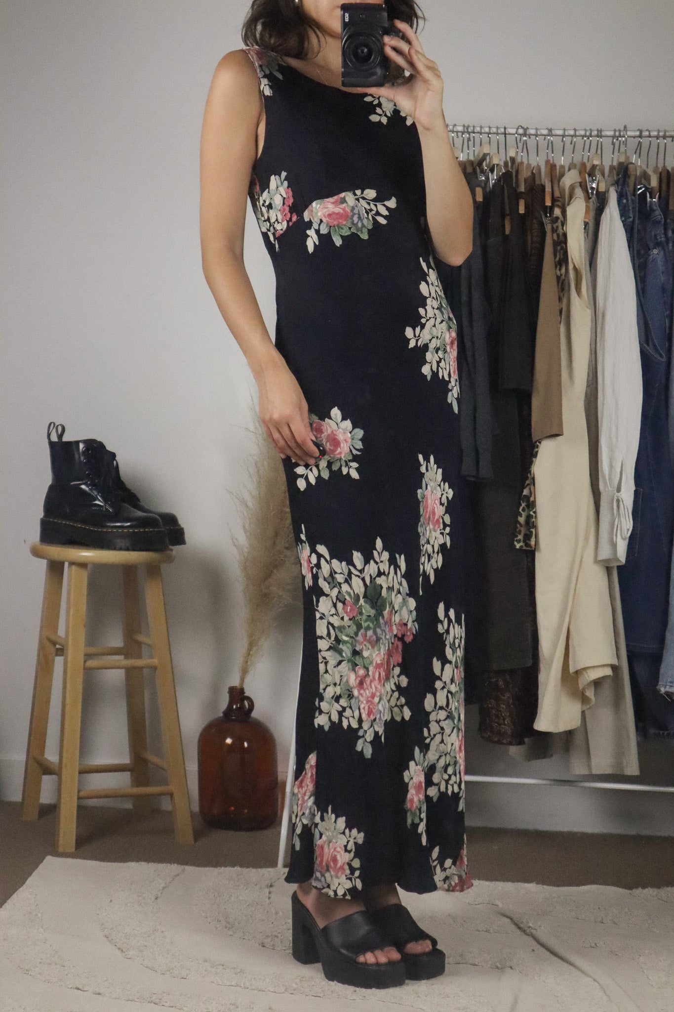 Vintage x Floral Maxi Dress (M)
