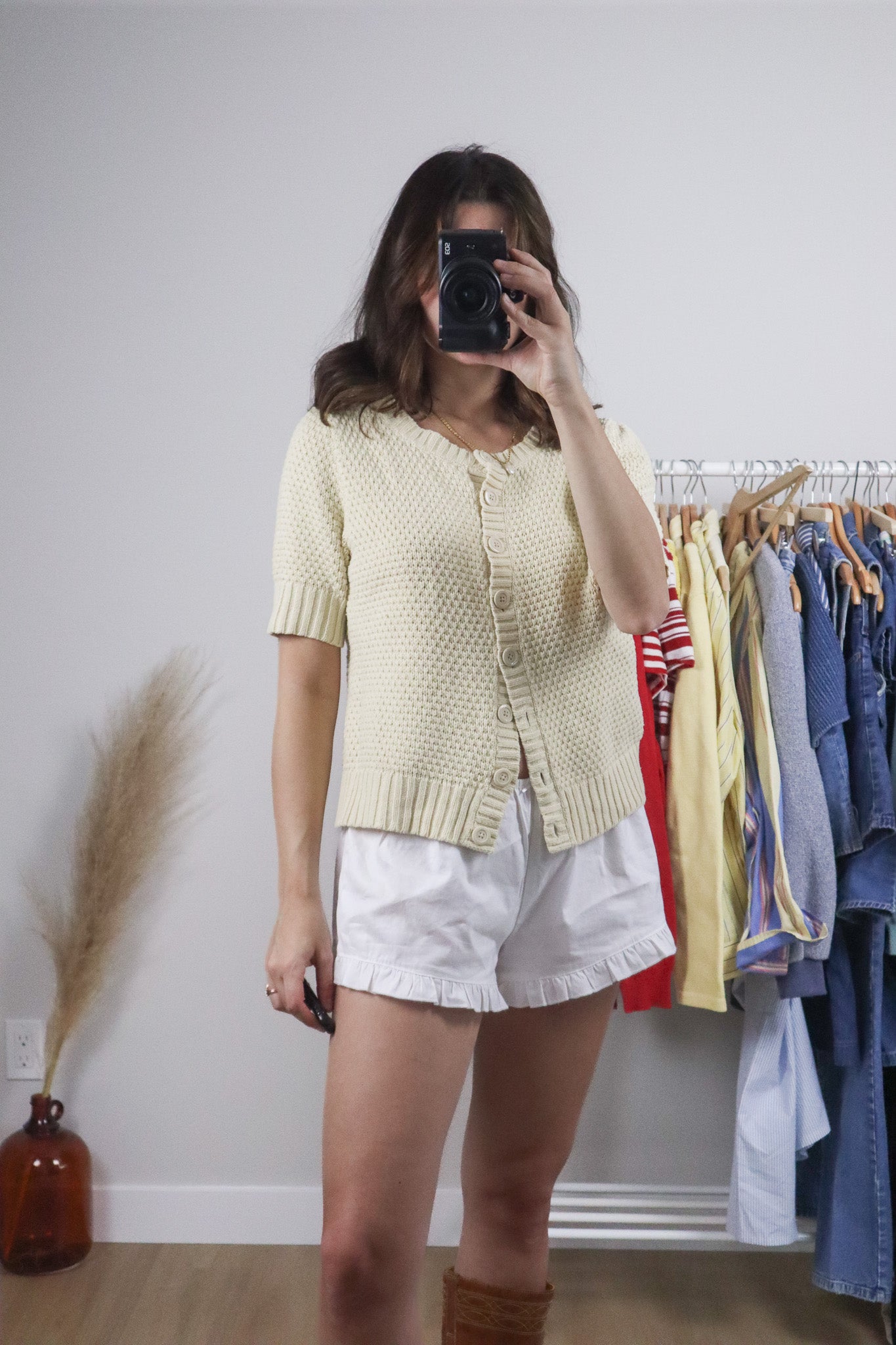 Vintage x Short-Sleeve Cardigan (M)