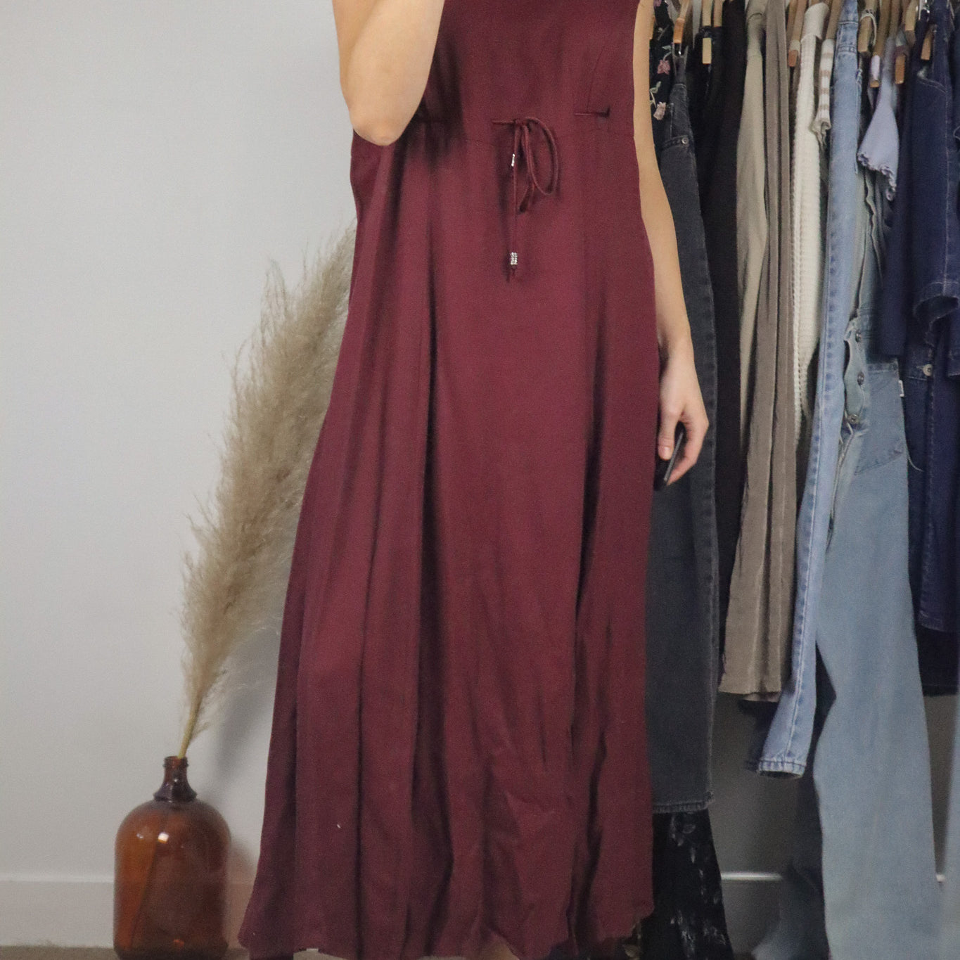 Made in Canada x Vintage x Tie Maxi Dress (10/12)