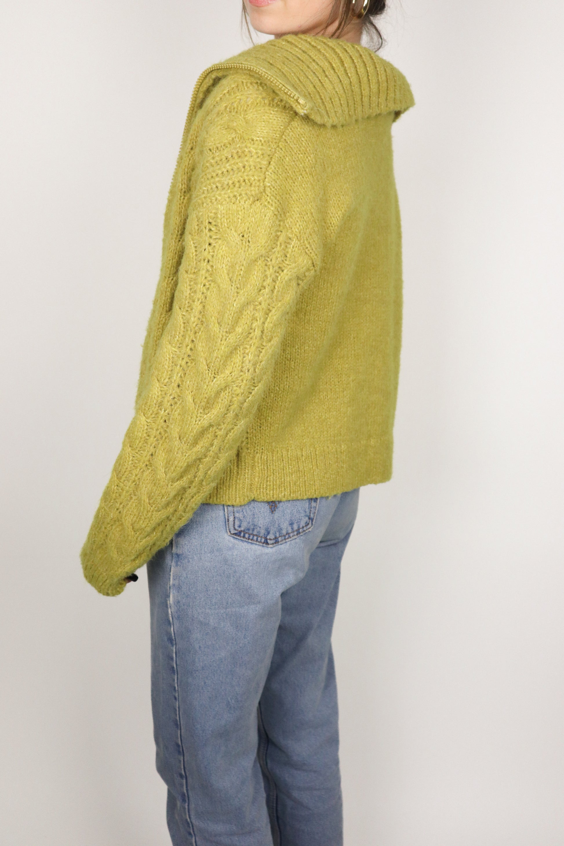 Modern x Cable Knit ZIp Up Cardigan (S)