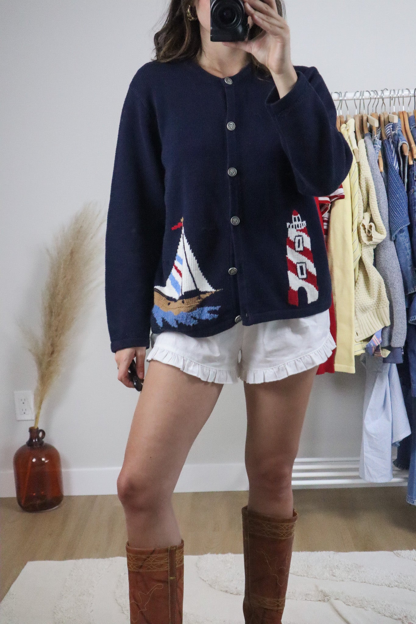 Vintage x Cotton Embroidered Graphic Cardigan (M/L)