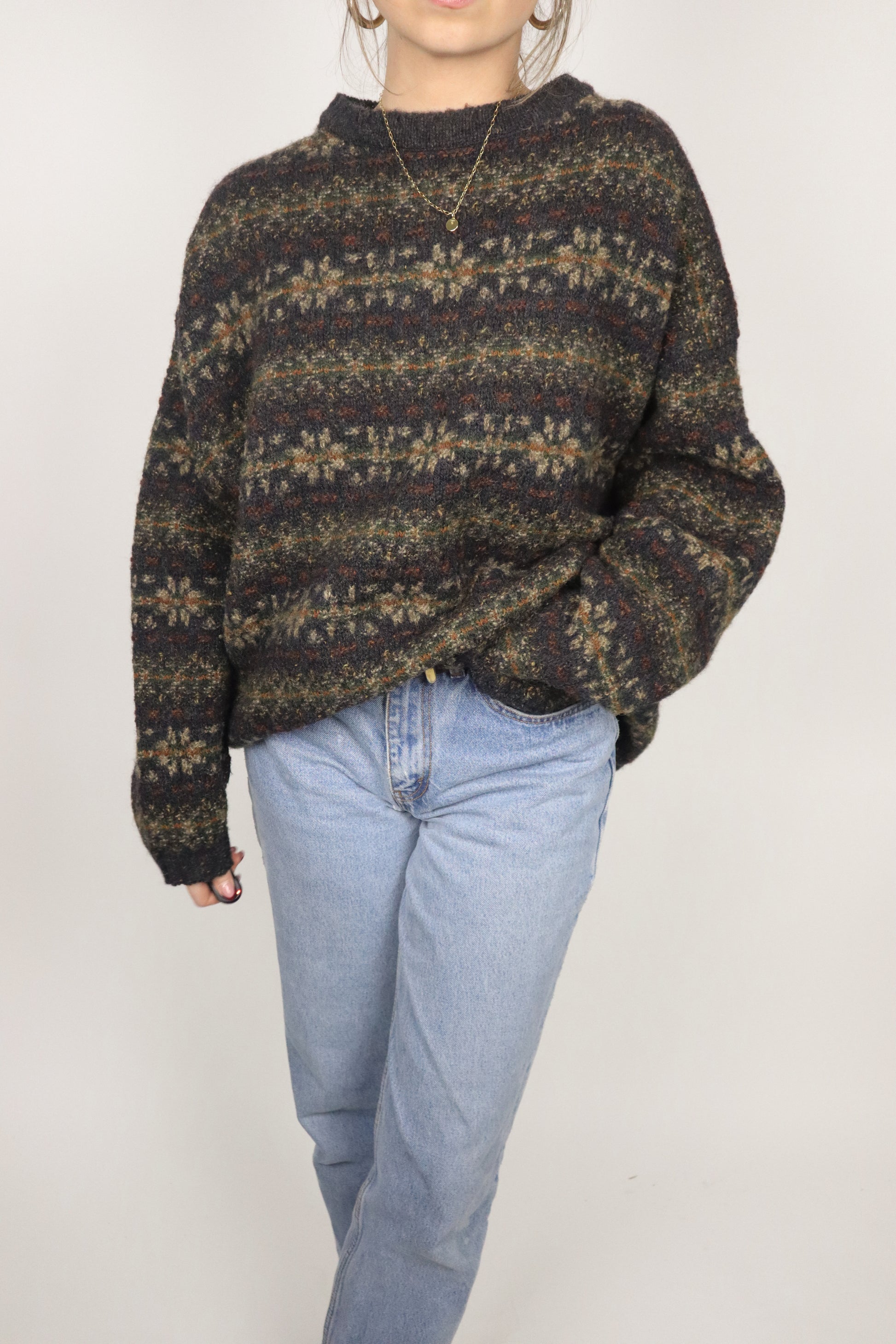 Made in USA x Vintage x Wool Patterned Sweater (L/XL)