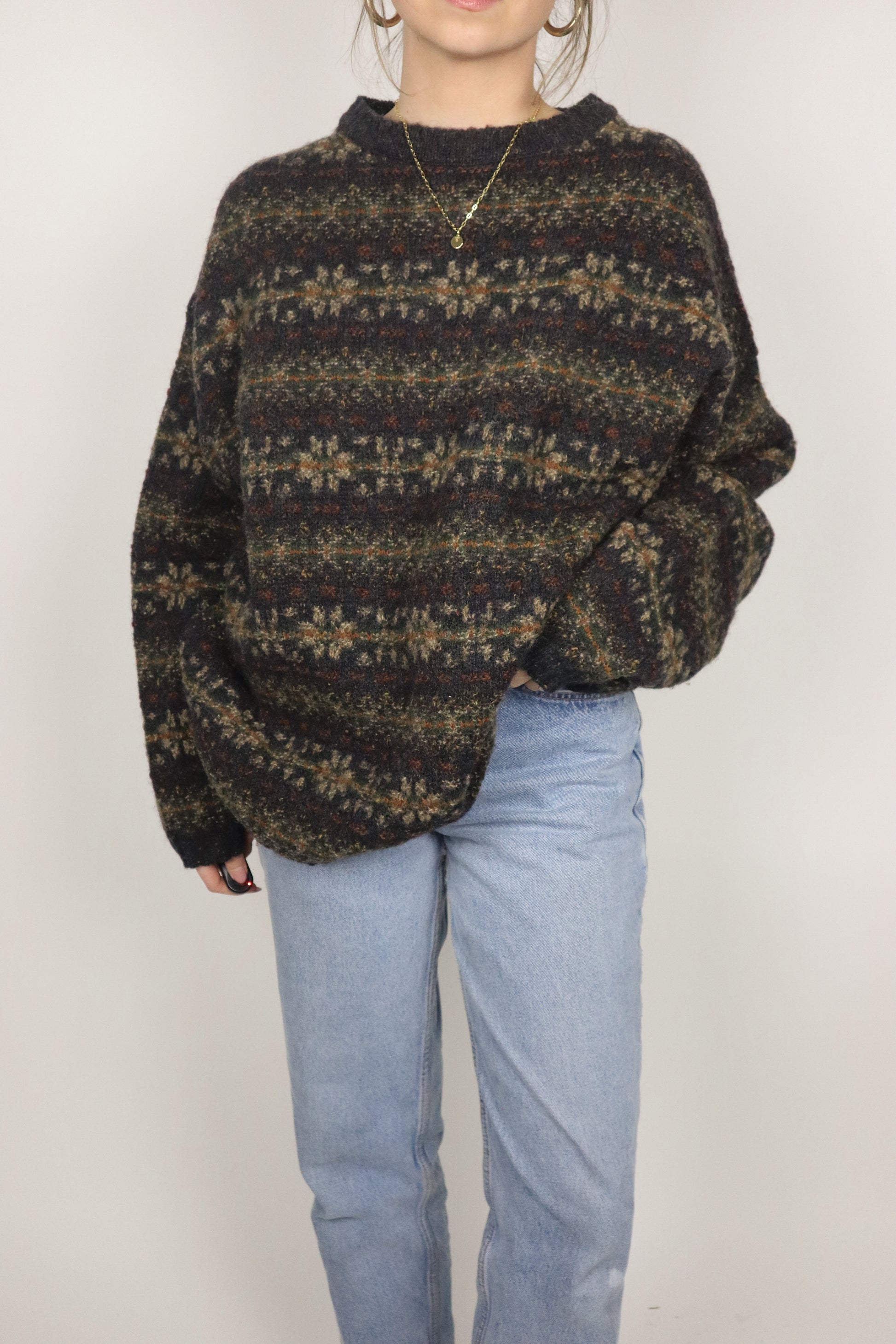 Made in USA x Vintage x Wool Patterned Sweater (L/XL)