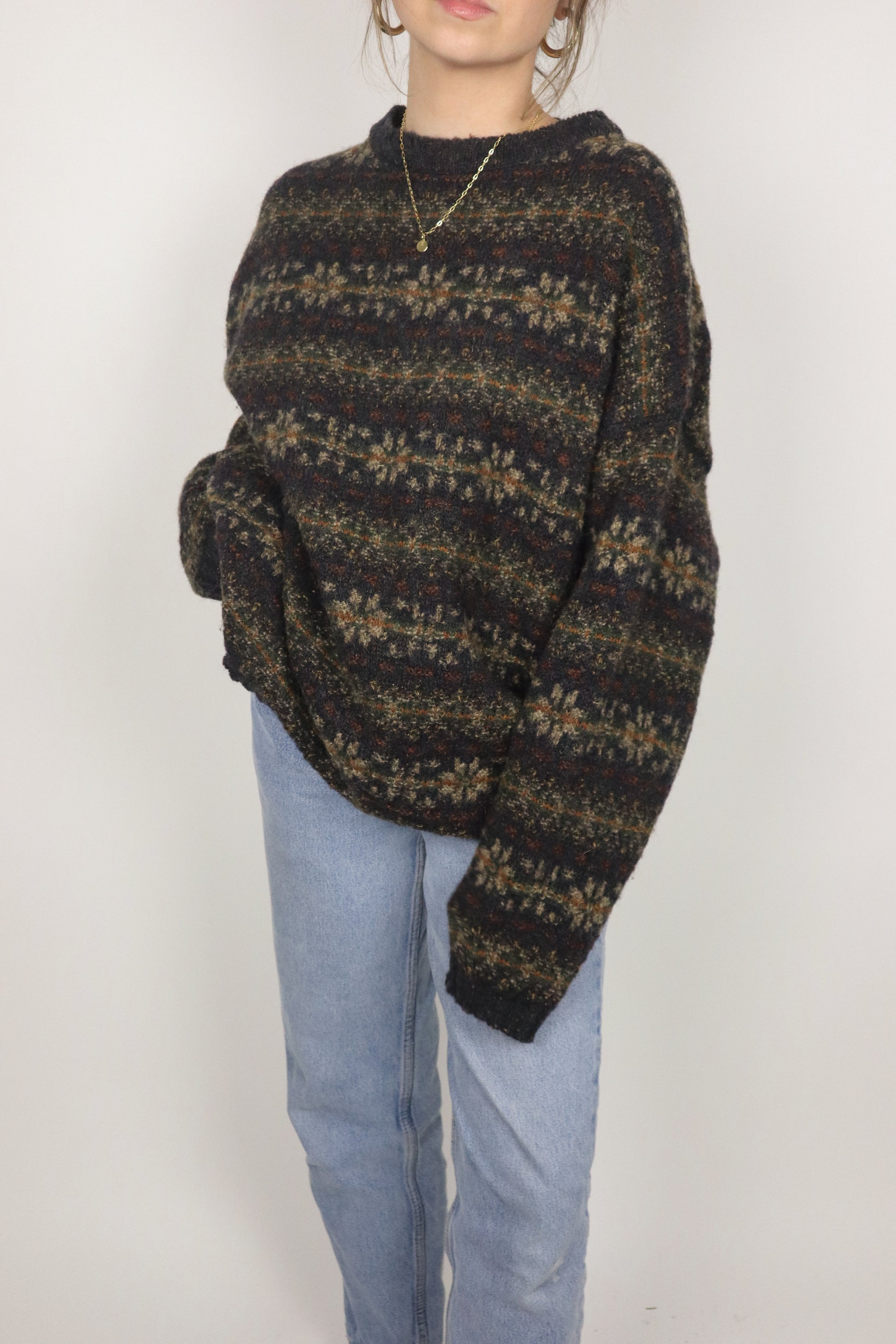 Made in USA x Vintage x Wool Patterned Sweater (L/XL)