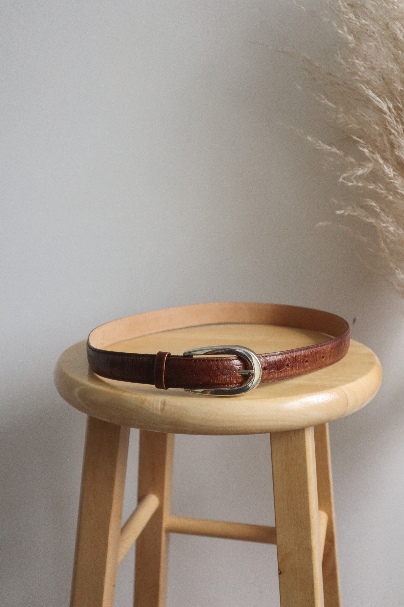Vintage x Brown Leather Belt (XS)