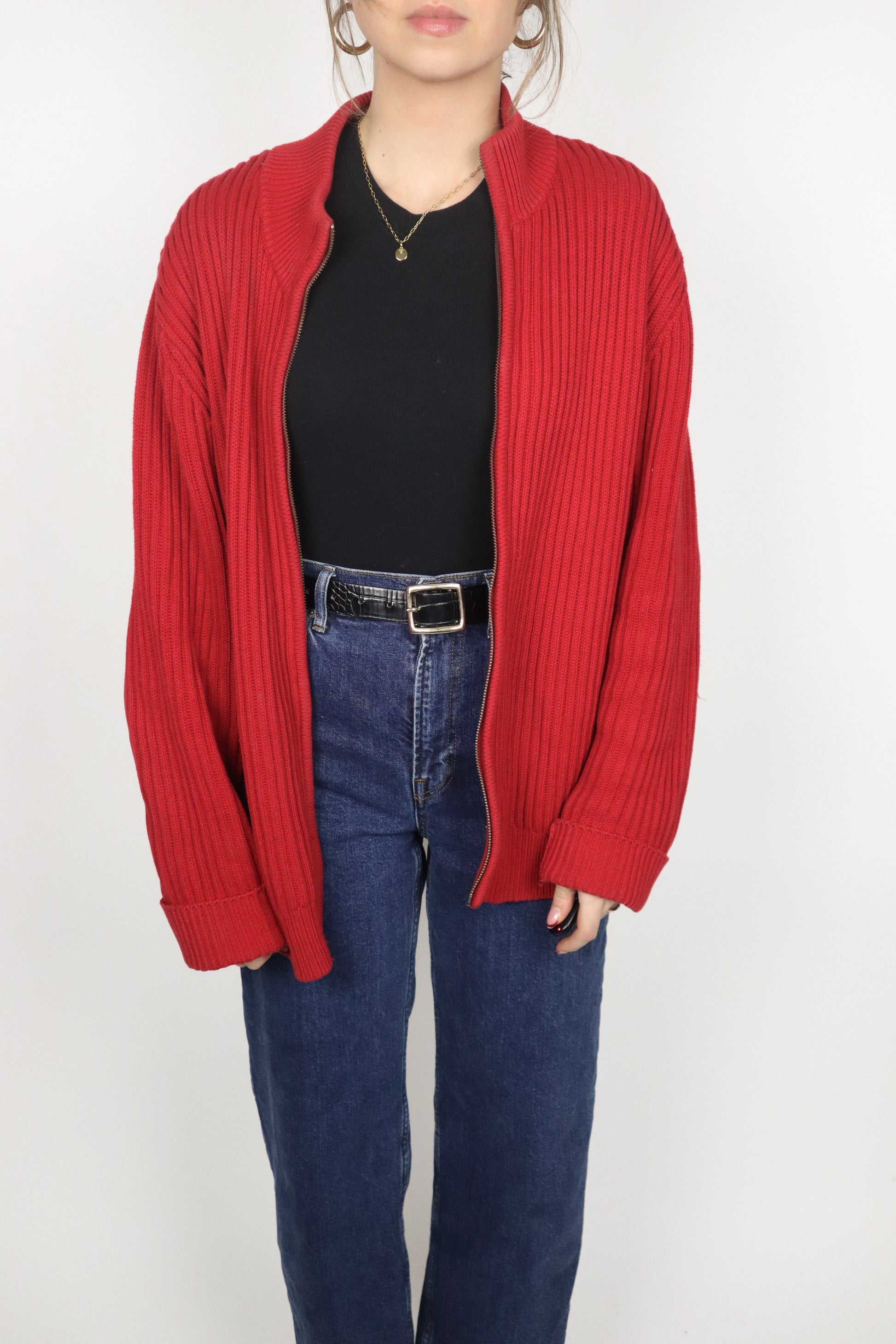 Vintage x L.L. Bean x Zip Up Knit (M)