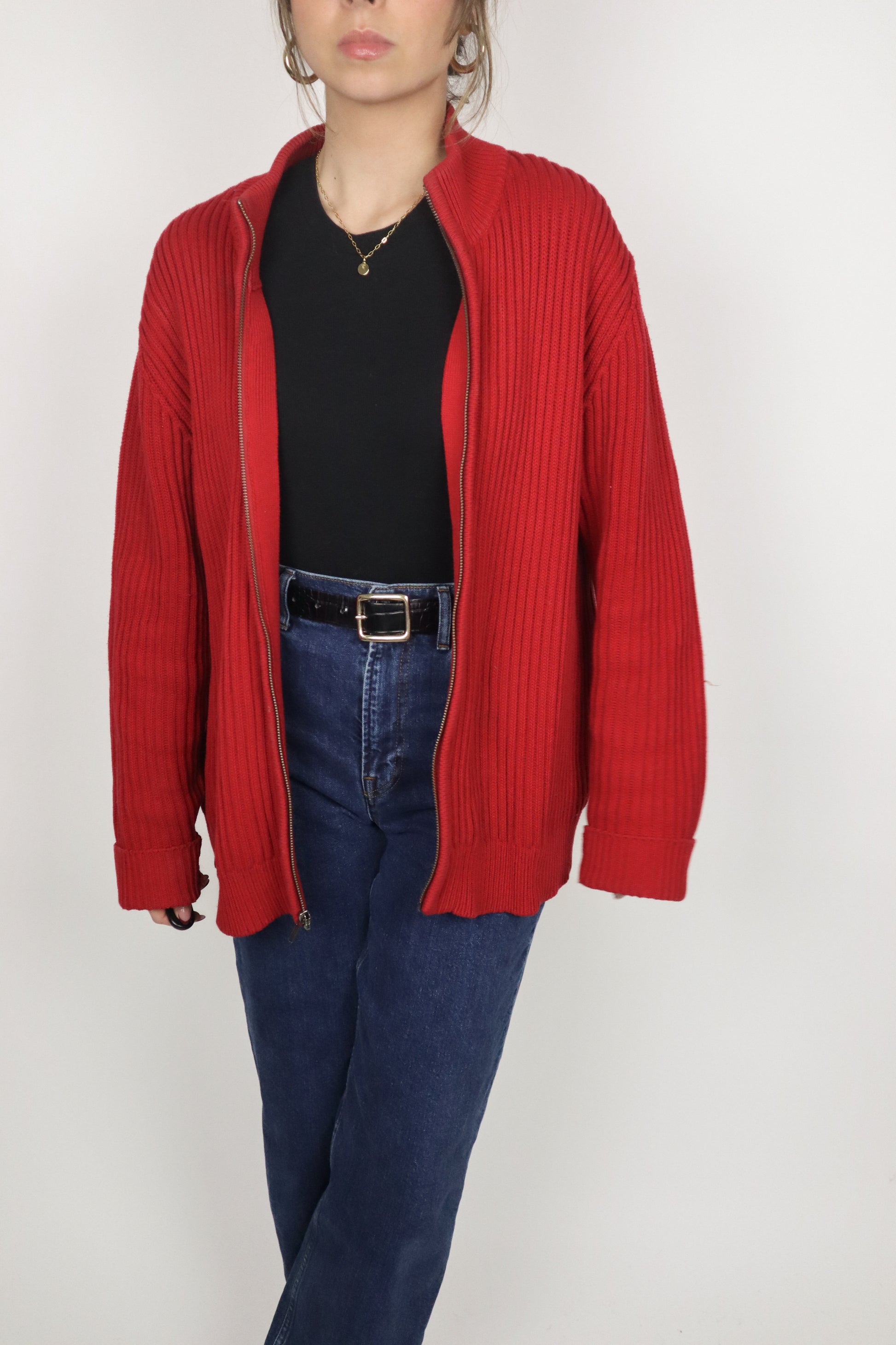 Vintage x L.L. Bean x Zip Up Knit (M)