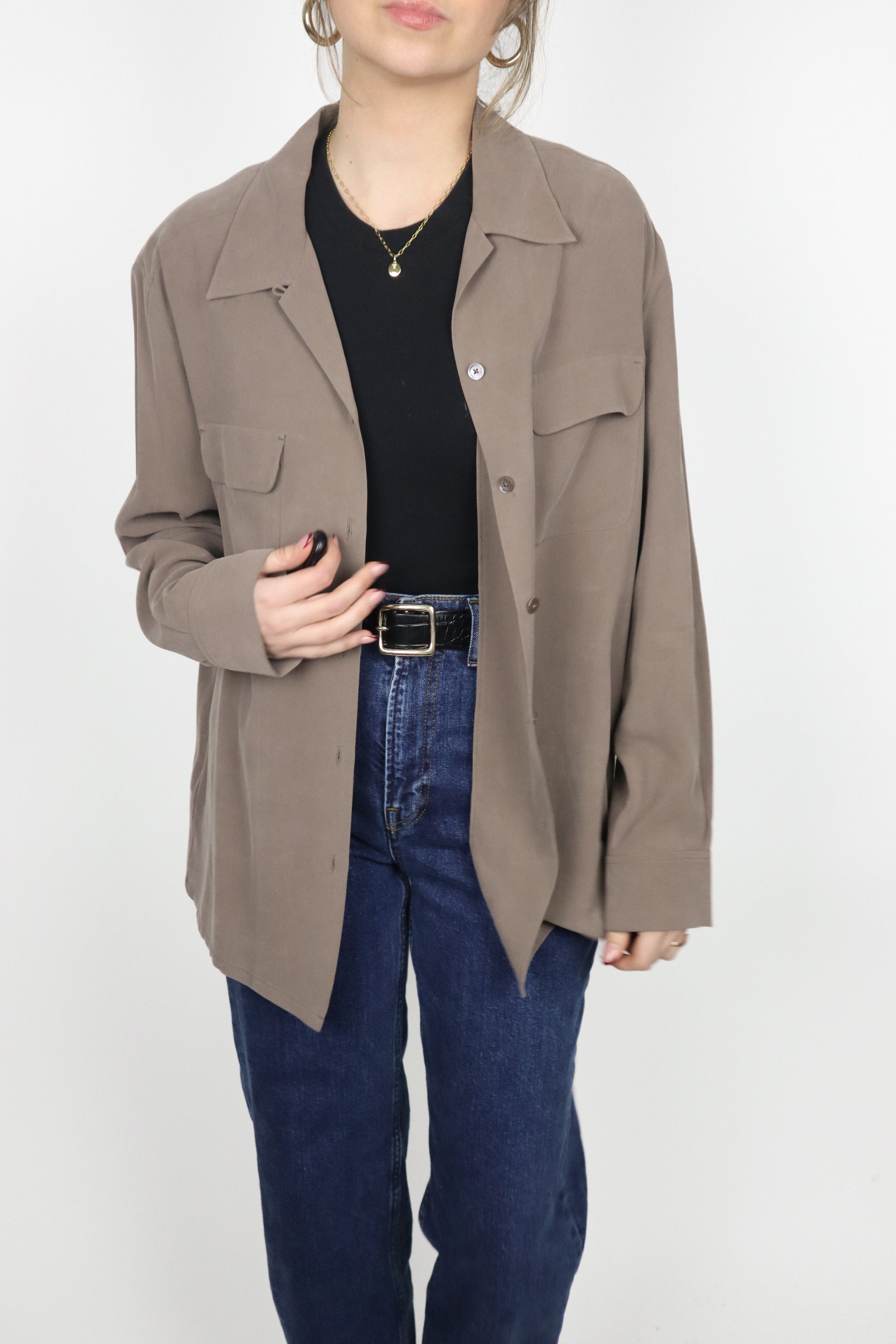 Tommy Bahama x Silk Button Up (M)