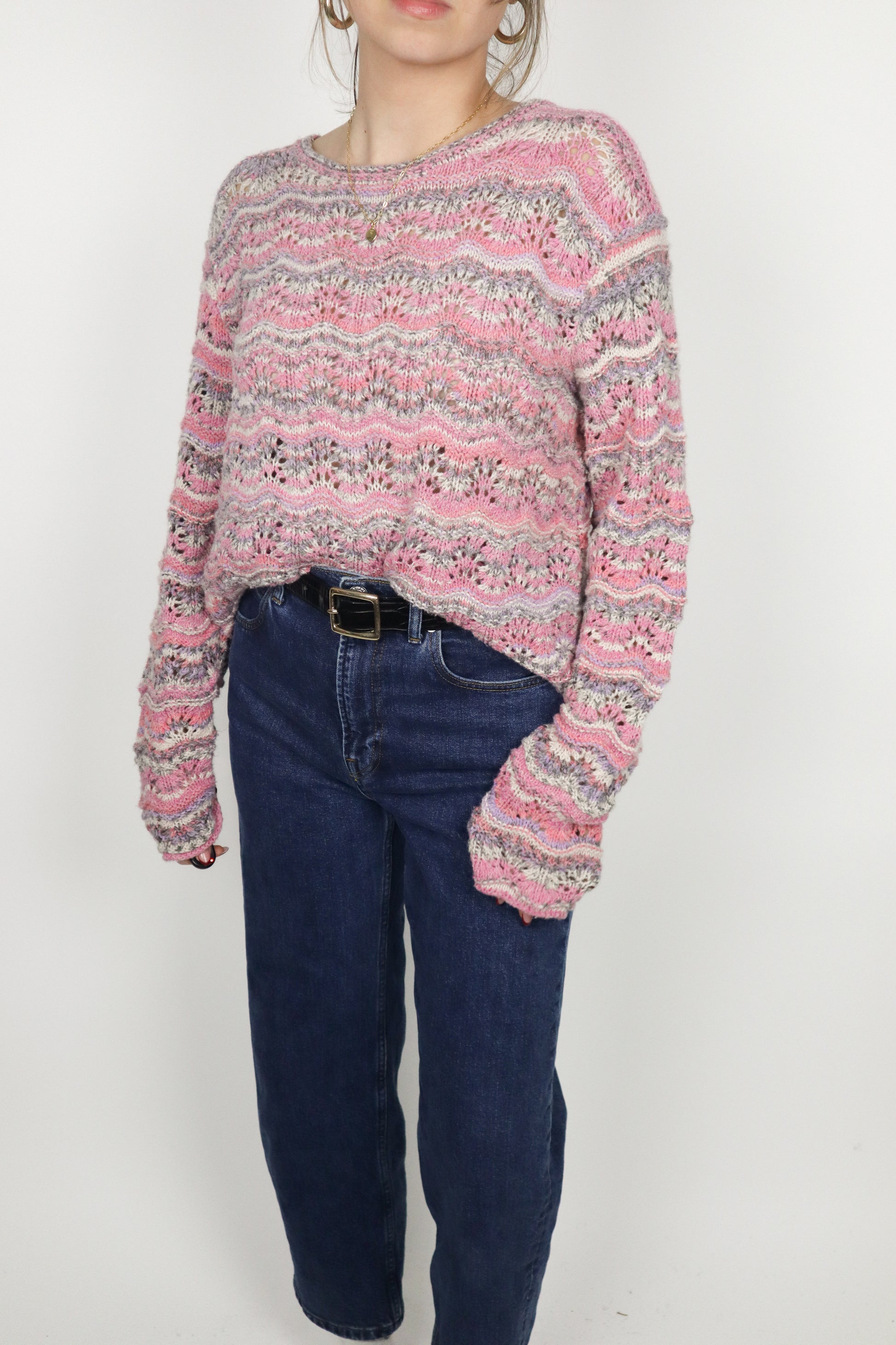 Handmade x Open Knit Multi-Colour Sweater (M)
