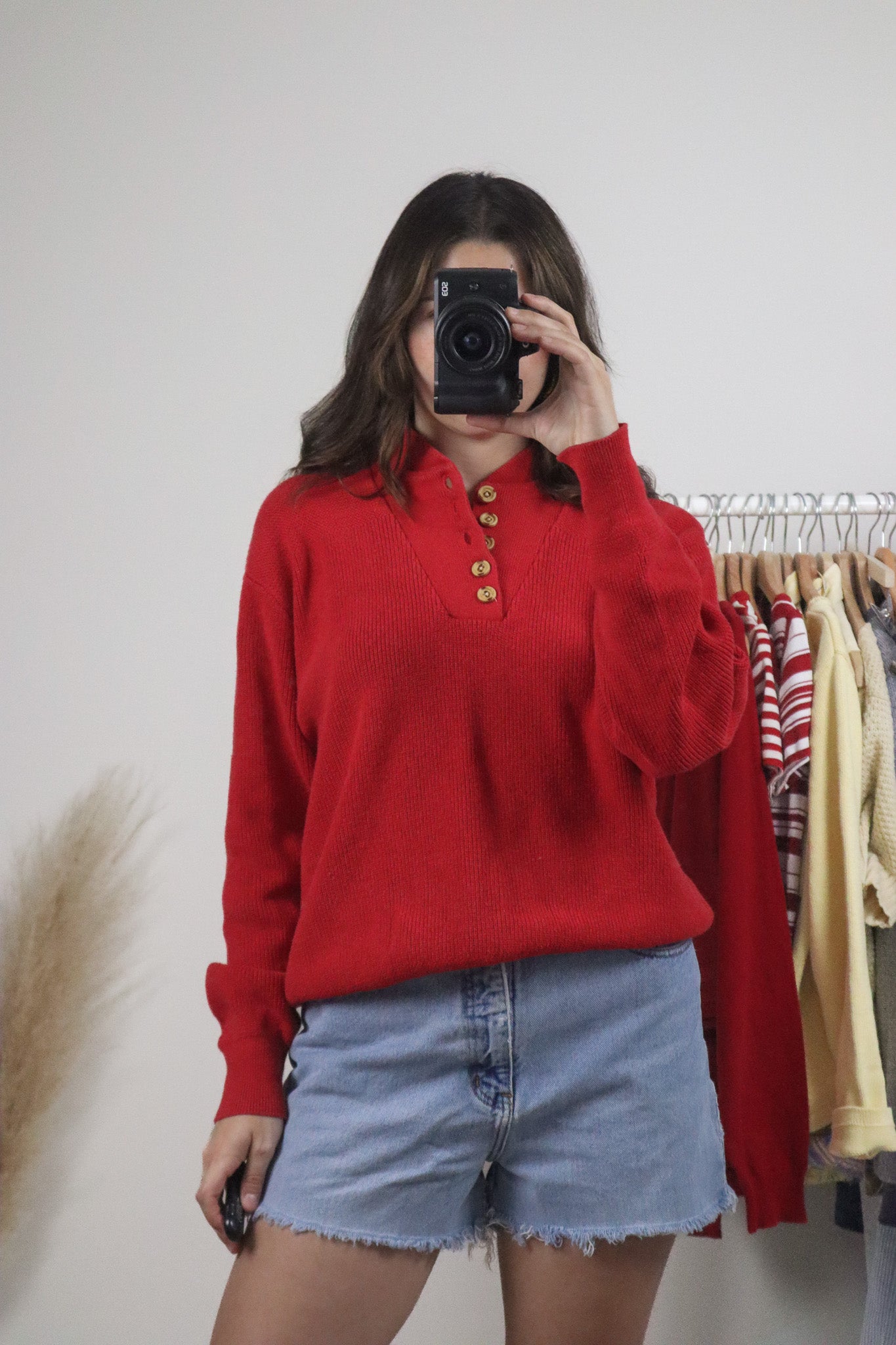 Made in Canada x Vintage x Cotton V-Neck Sweater (M/L)