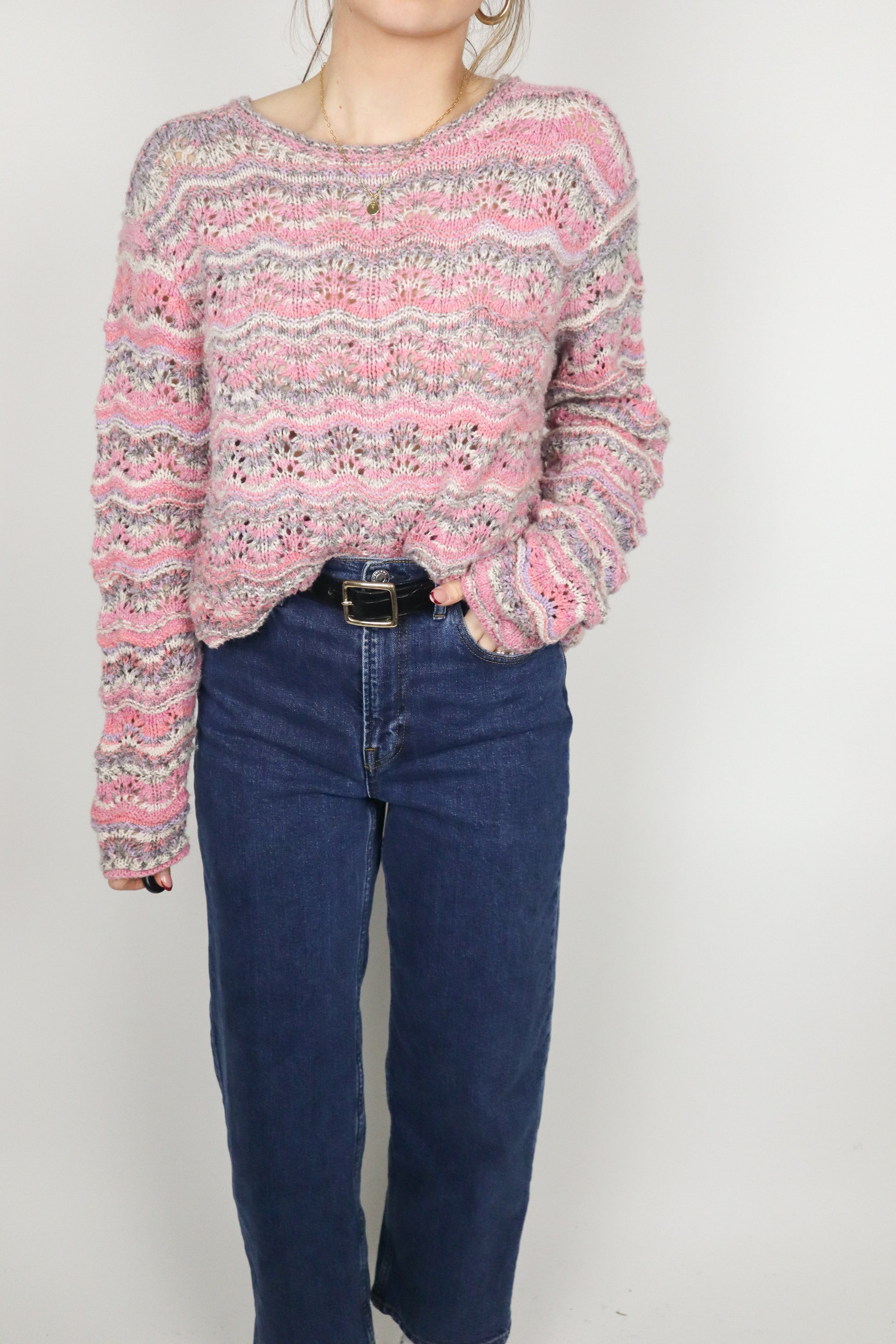 Handmade x Open Knit Multi-Colour Sweater (M)