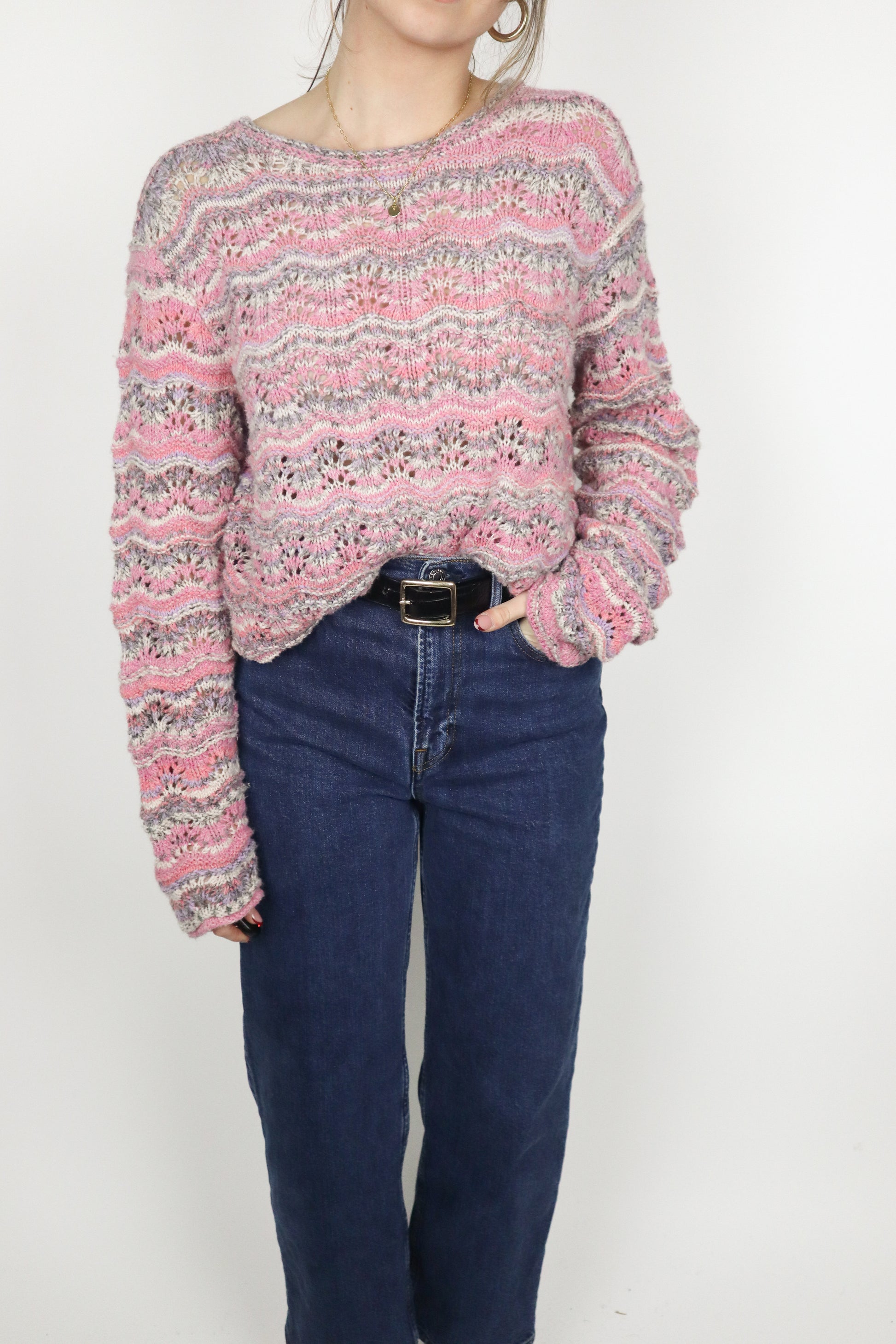 Handmade x Open Knit Multi-Colour Sweater (M)