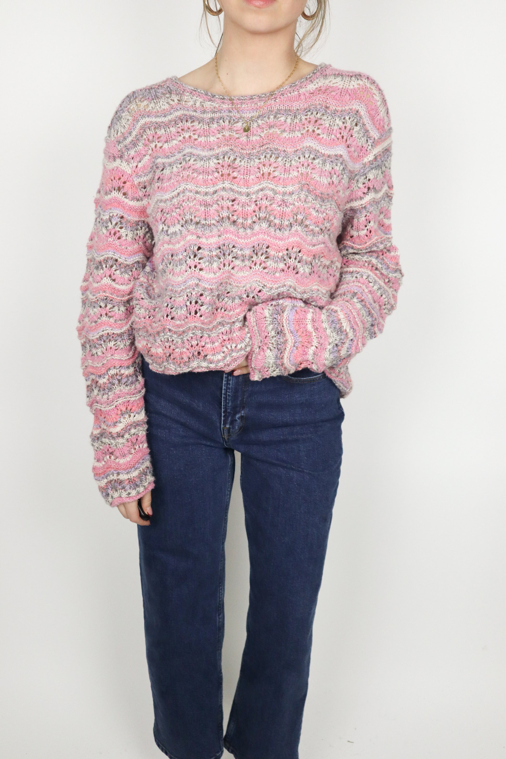 Handmade x Open Knit Multi-Colour Sweater (M)