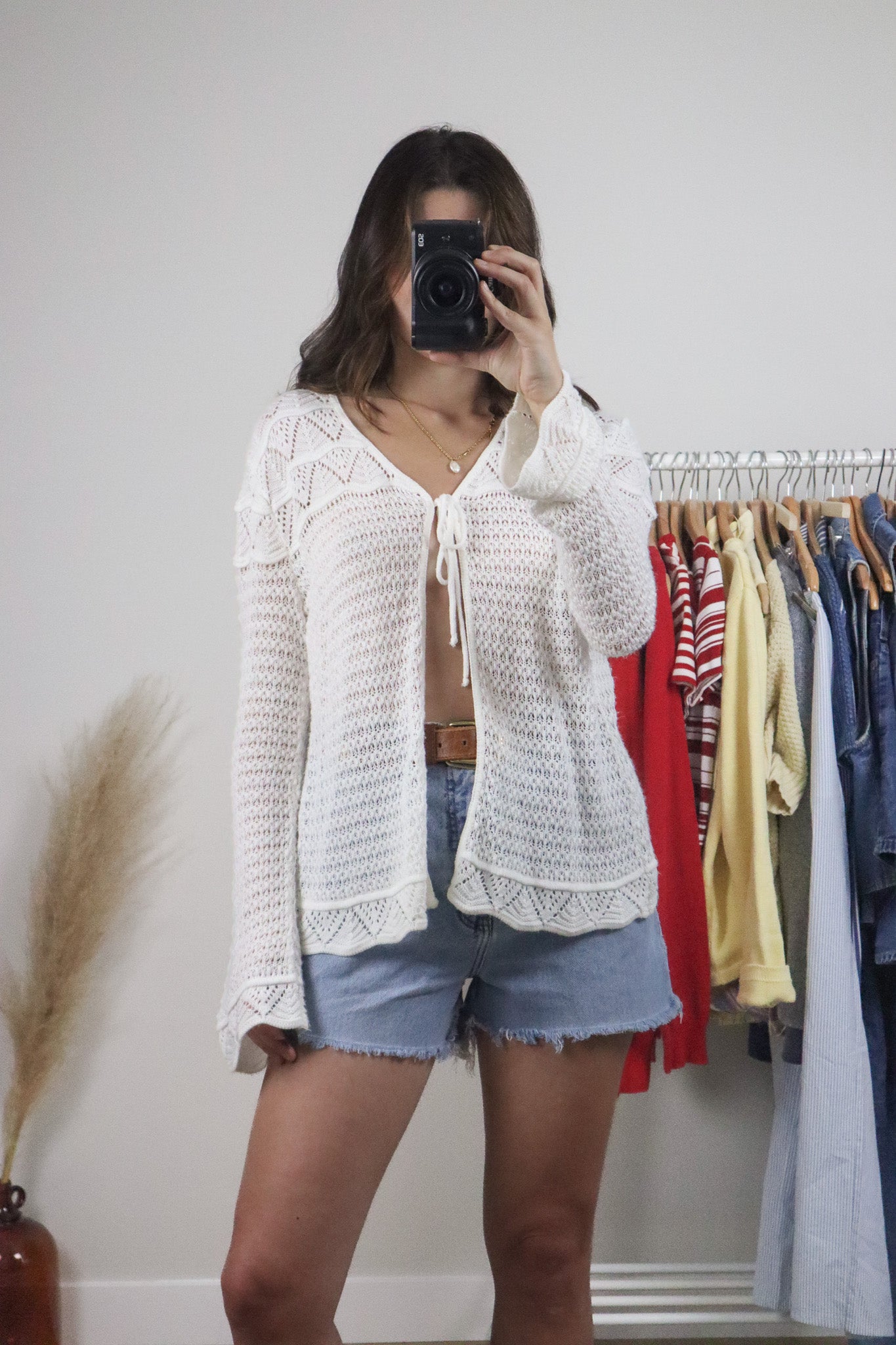 Made in Canada x Vintage x Tie Cardigan (L)