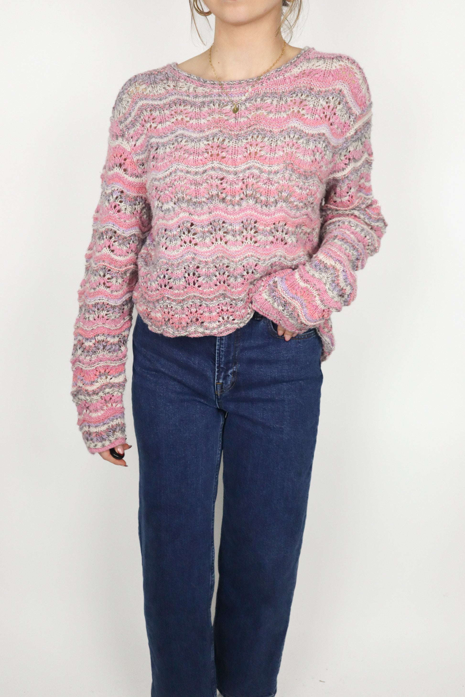 Handmade x Open Knit Multi-Colour Sweater (M)