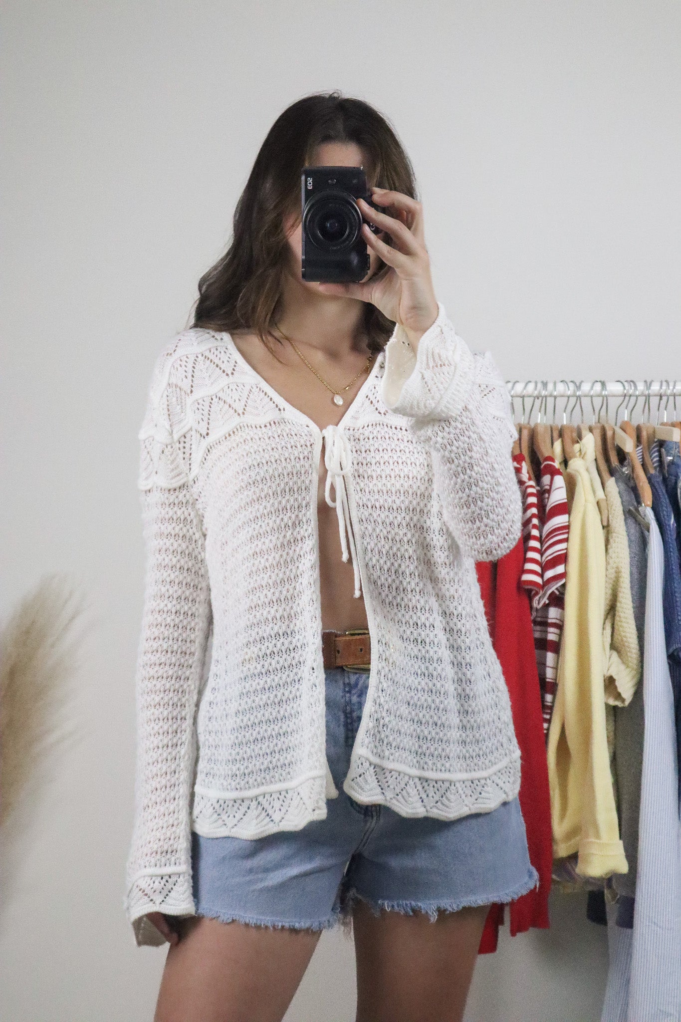 Made in Canada x Vintage x Tie Cardigan (L)