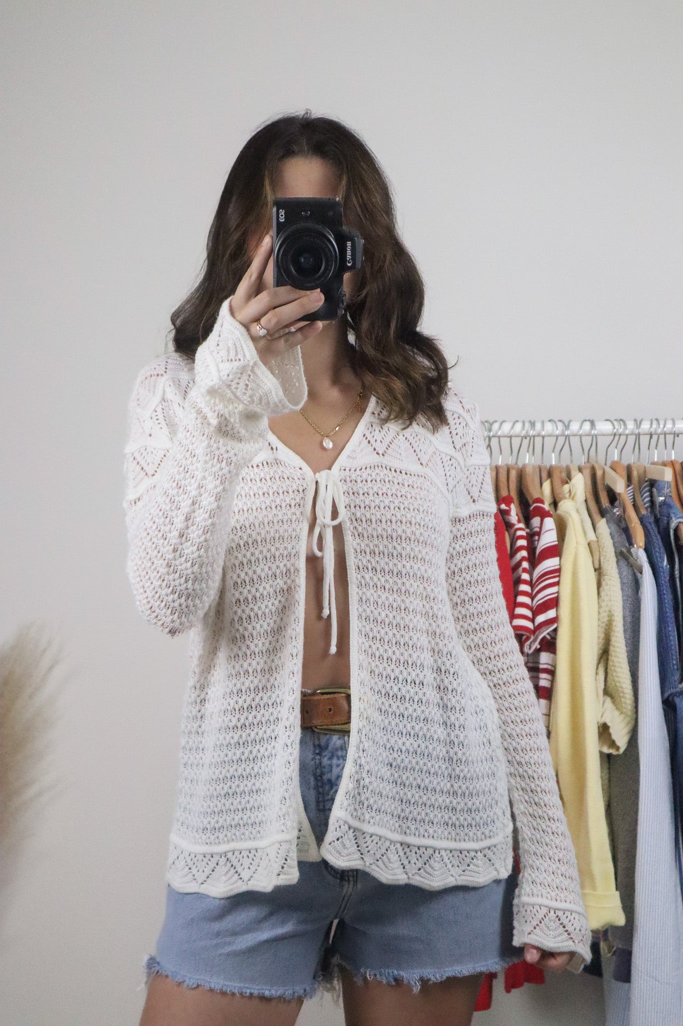 Made in Canada x Vintage x Tie Cardigan (L)