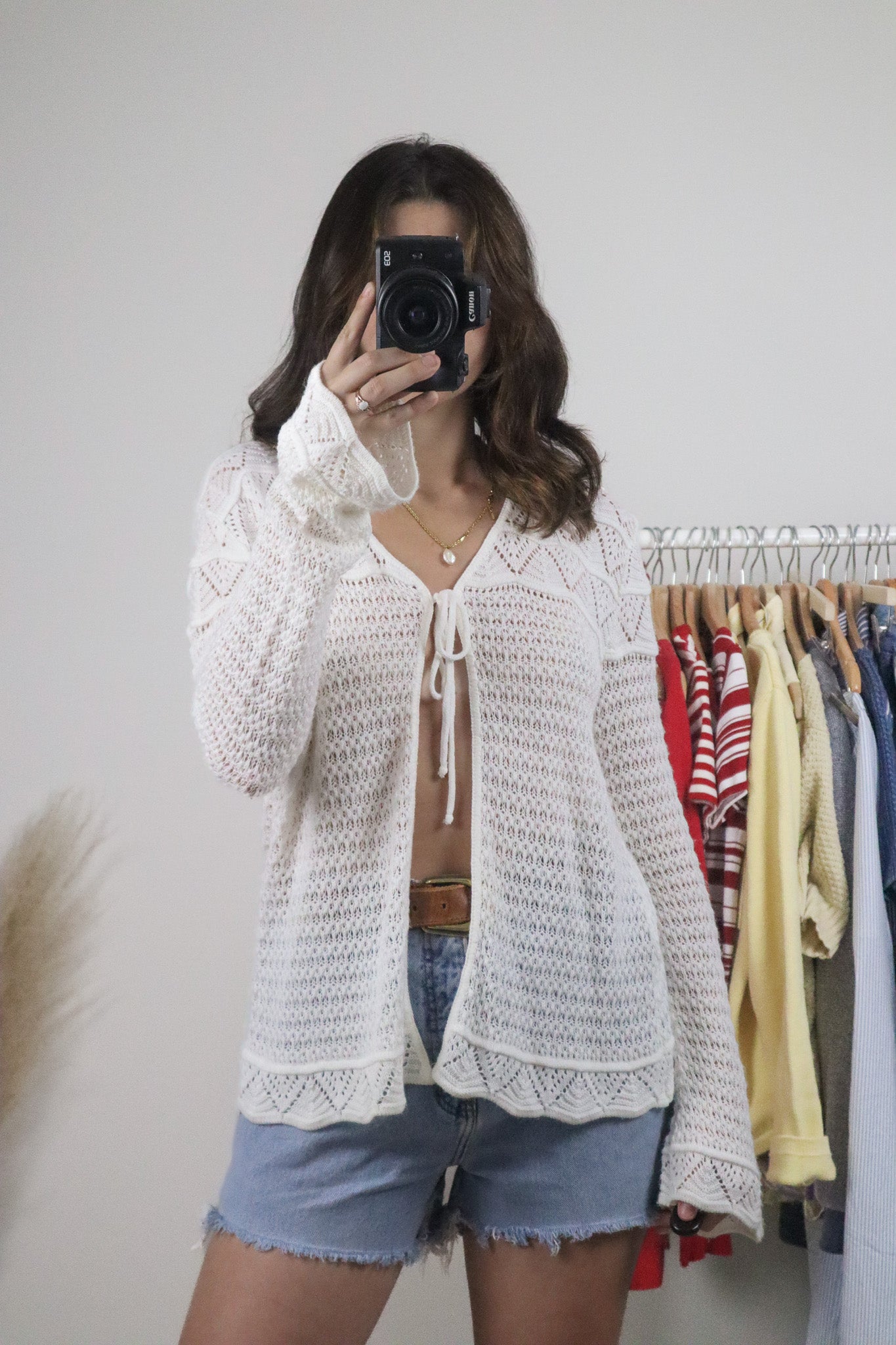 Made in Canada x Vintage x Tie Cardigan (L)