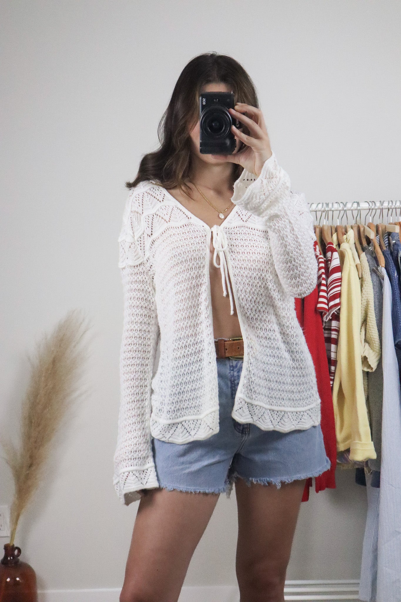 Made in Canada x Vintage x Tie Cardigan (L)