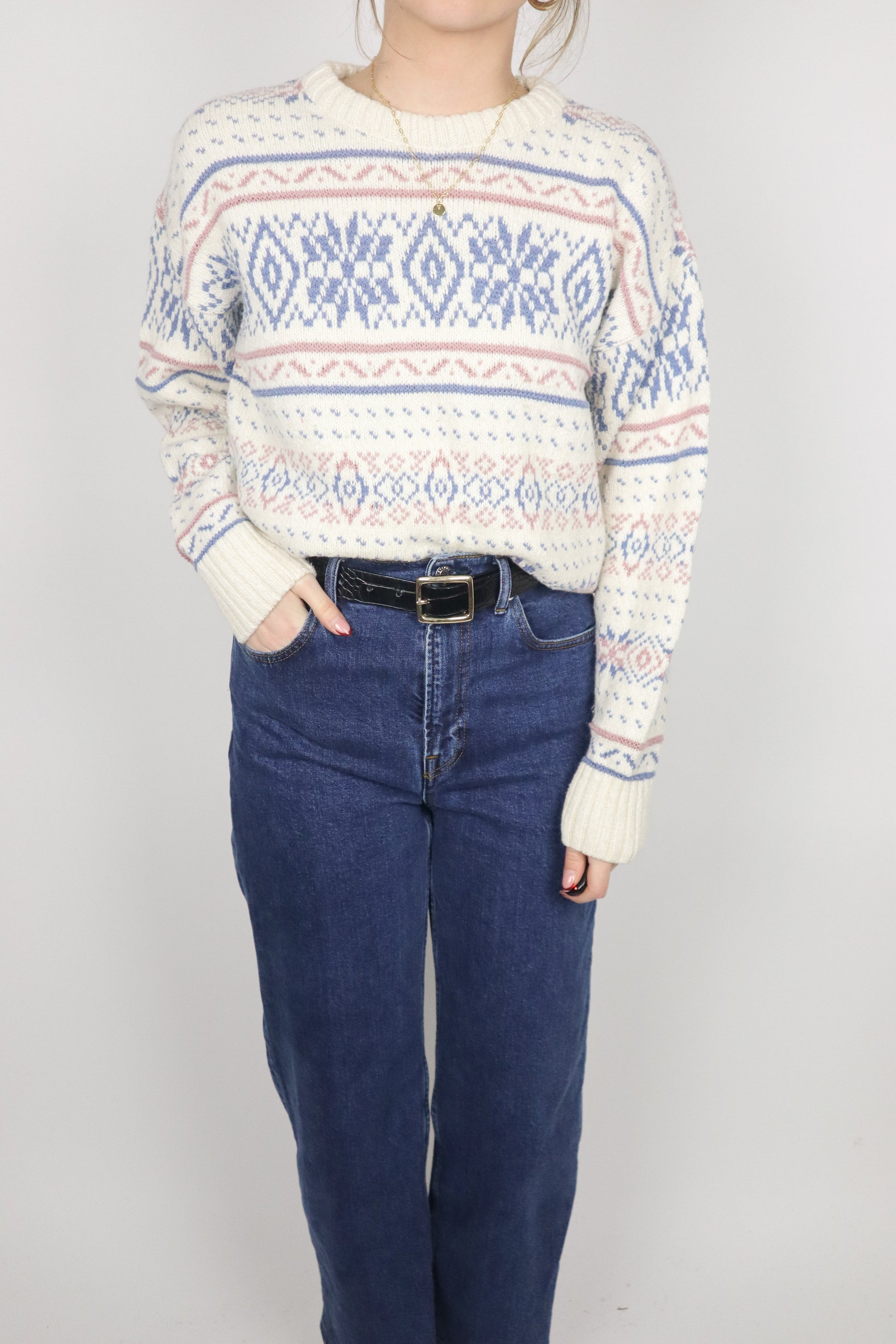 Made in Canada x Vintage x Patterned Knit (XS/S)