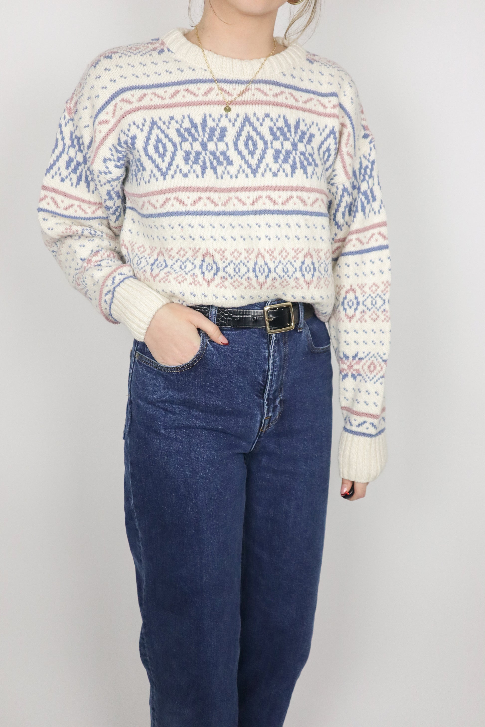 Made in Canada x Vintage x Patterned Knit (XS/S)