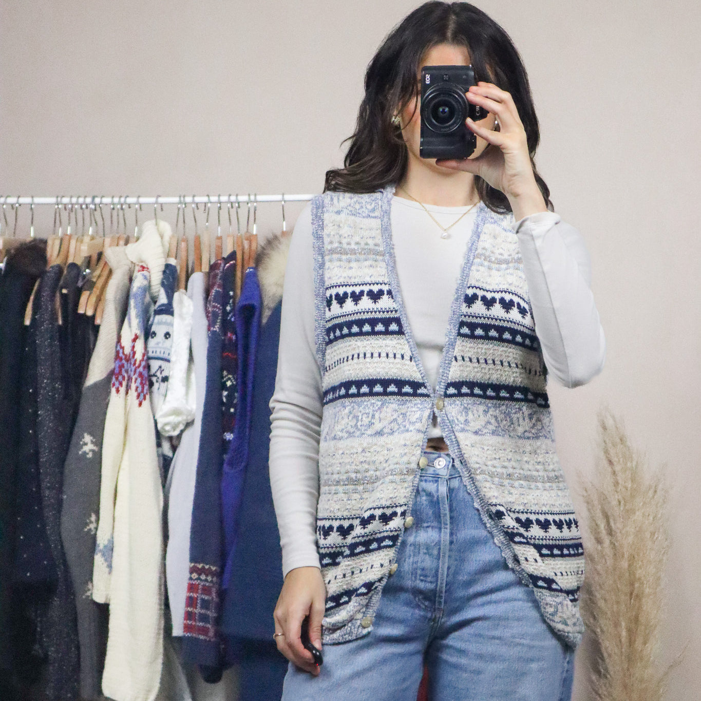 Made in Canada x Vintage x Knit Pattered Sweater Vest (6-10)